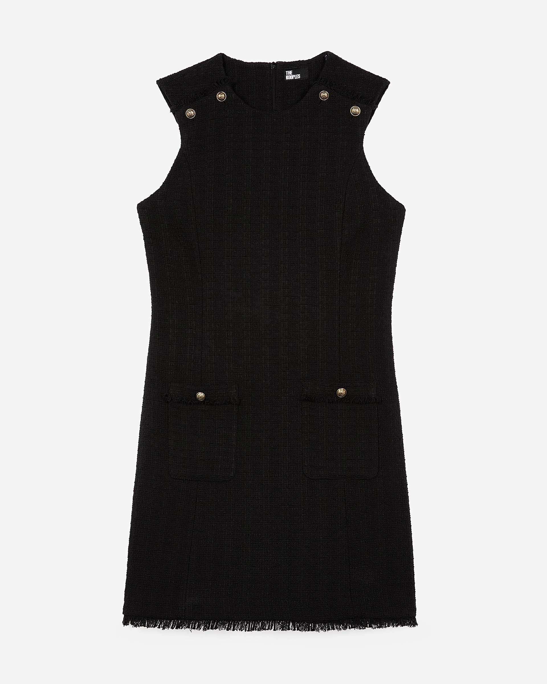 Short black tweed dress