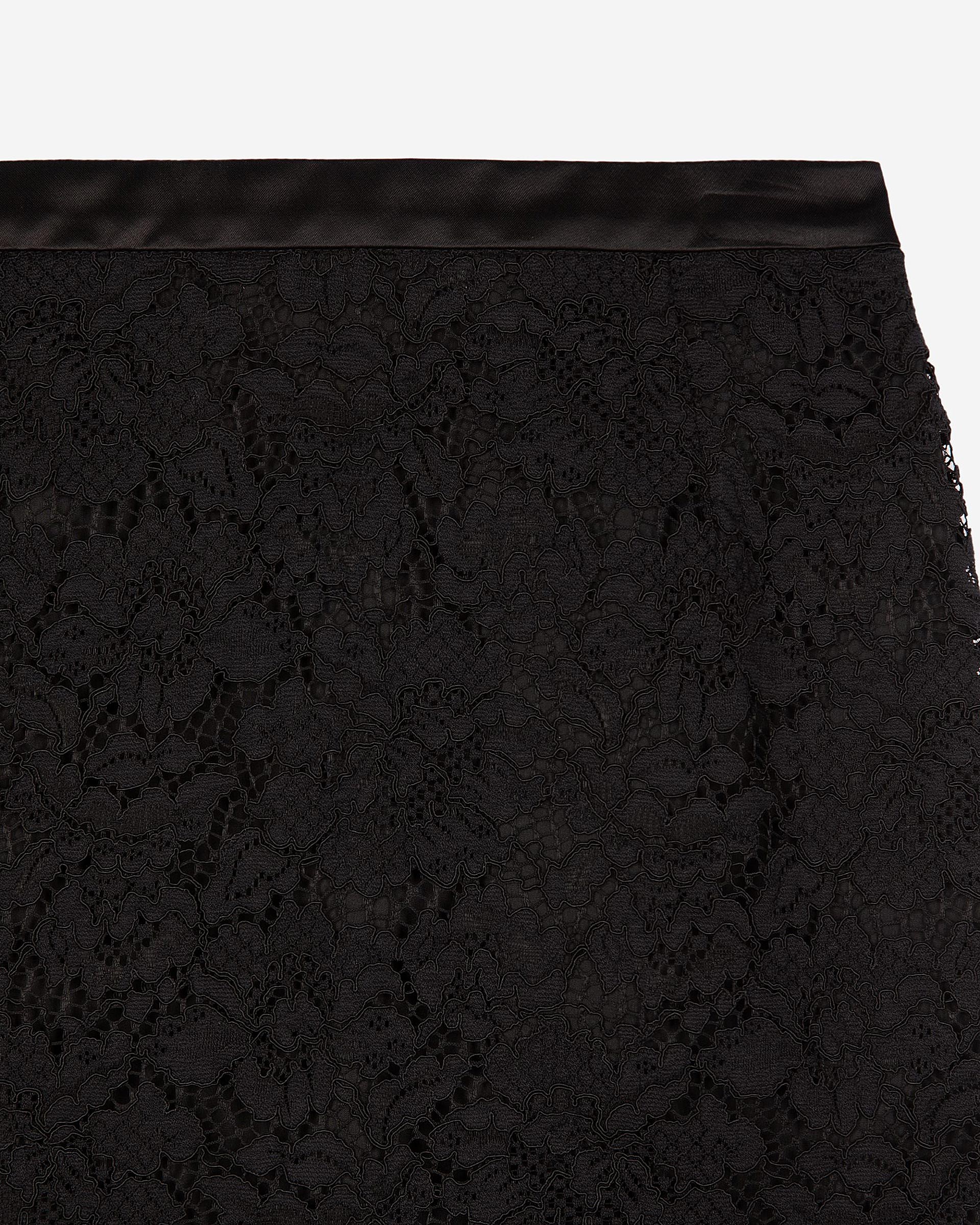 Short black lace skirt