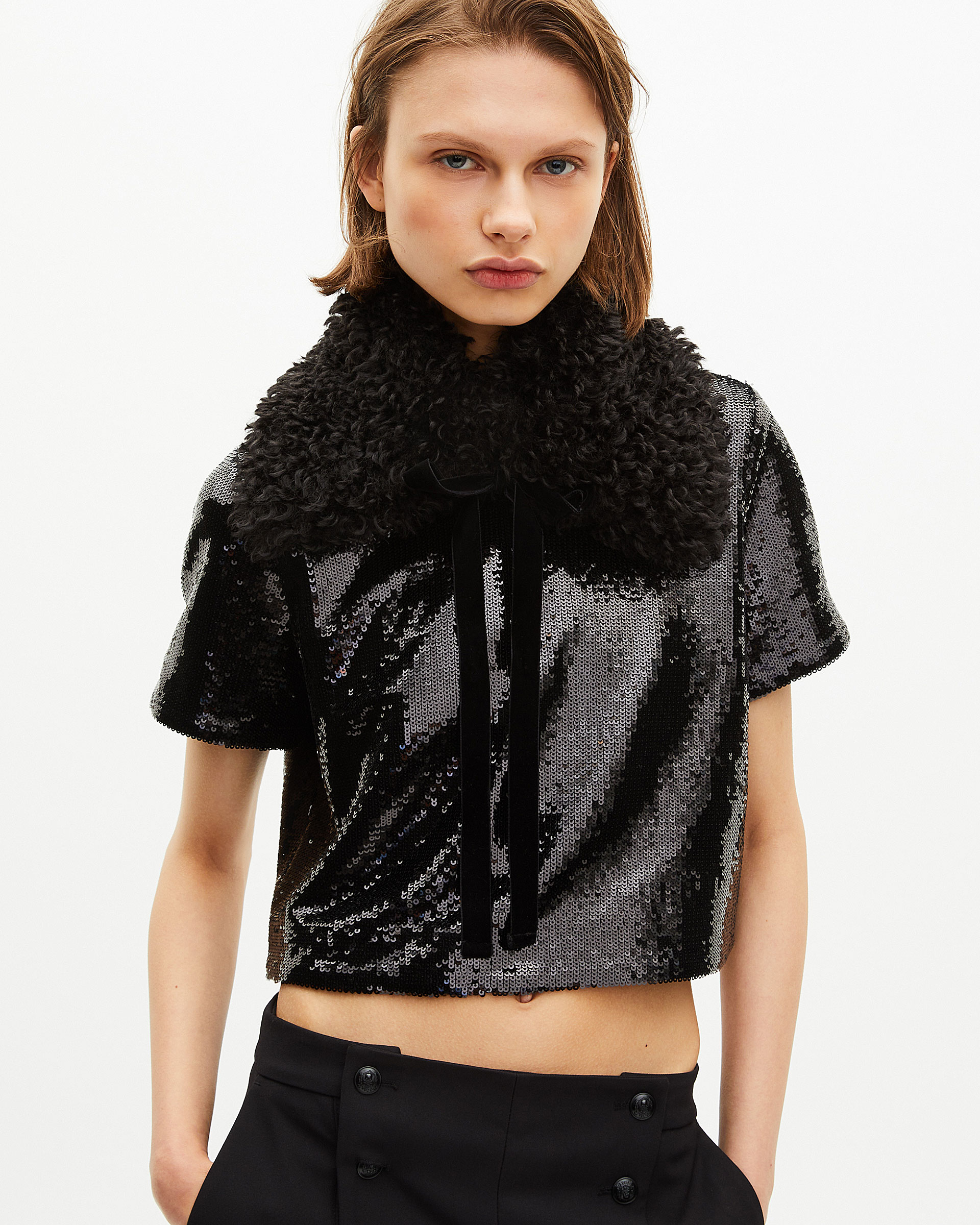 Black sequin top