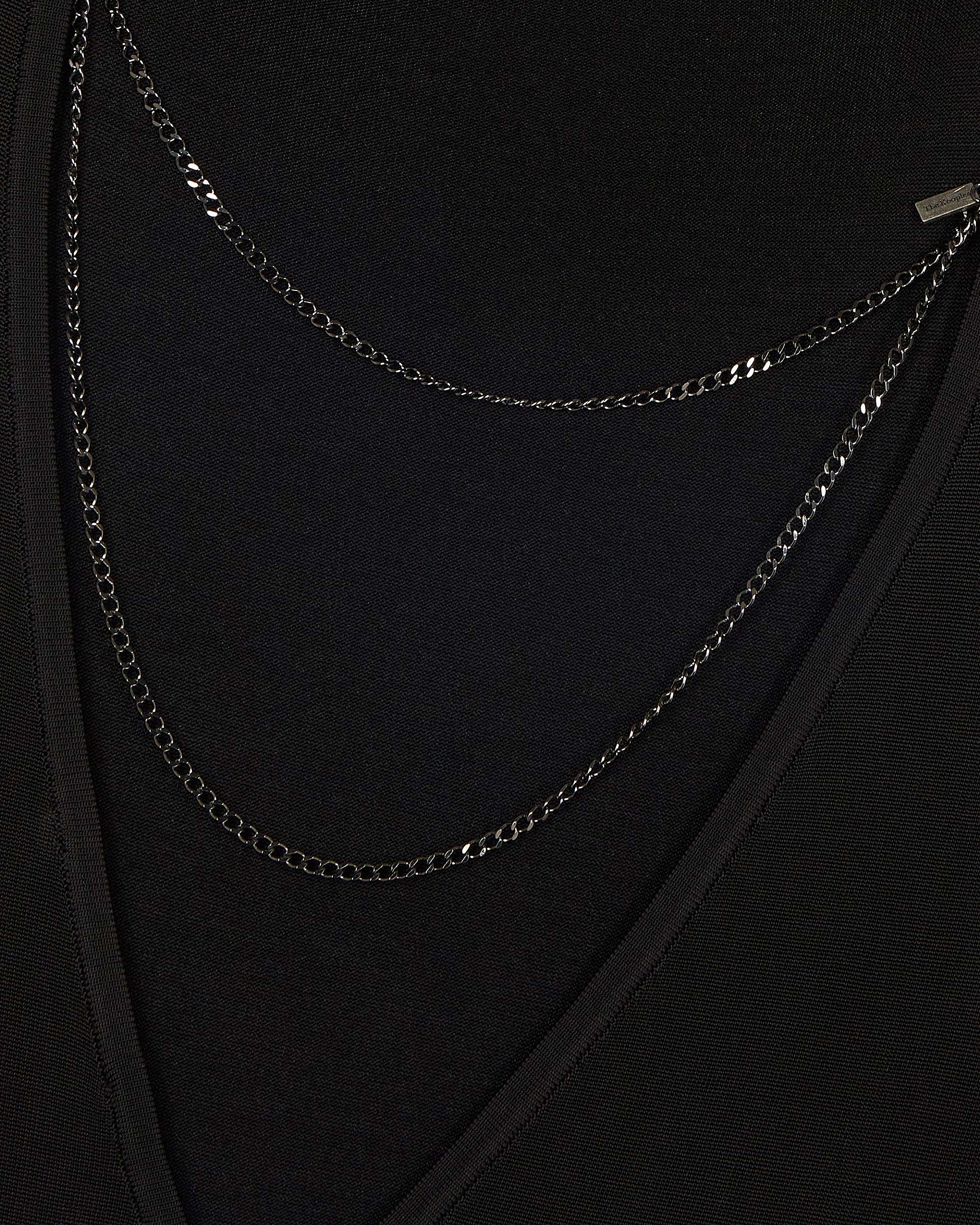 Mesh maxi dress with black chain back