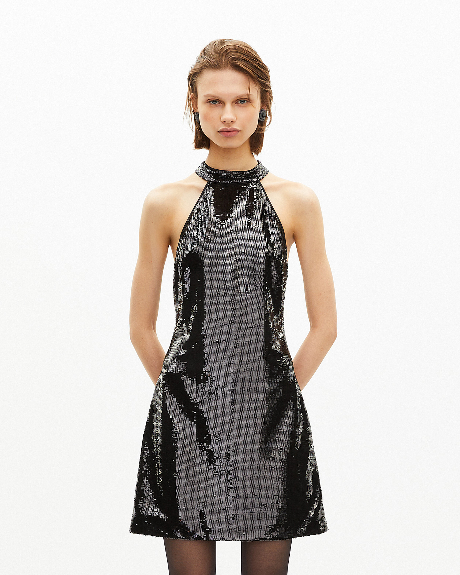 Short black sequin dress