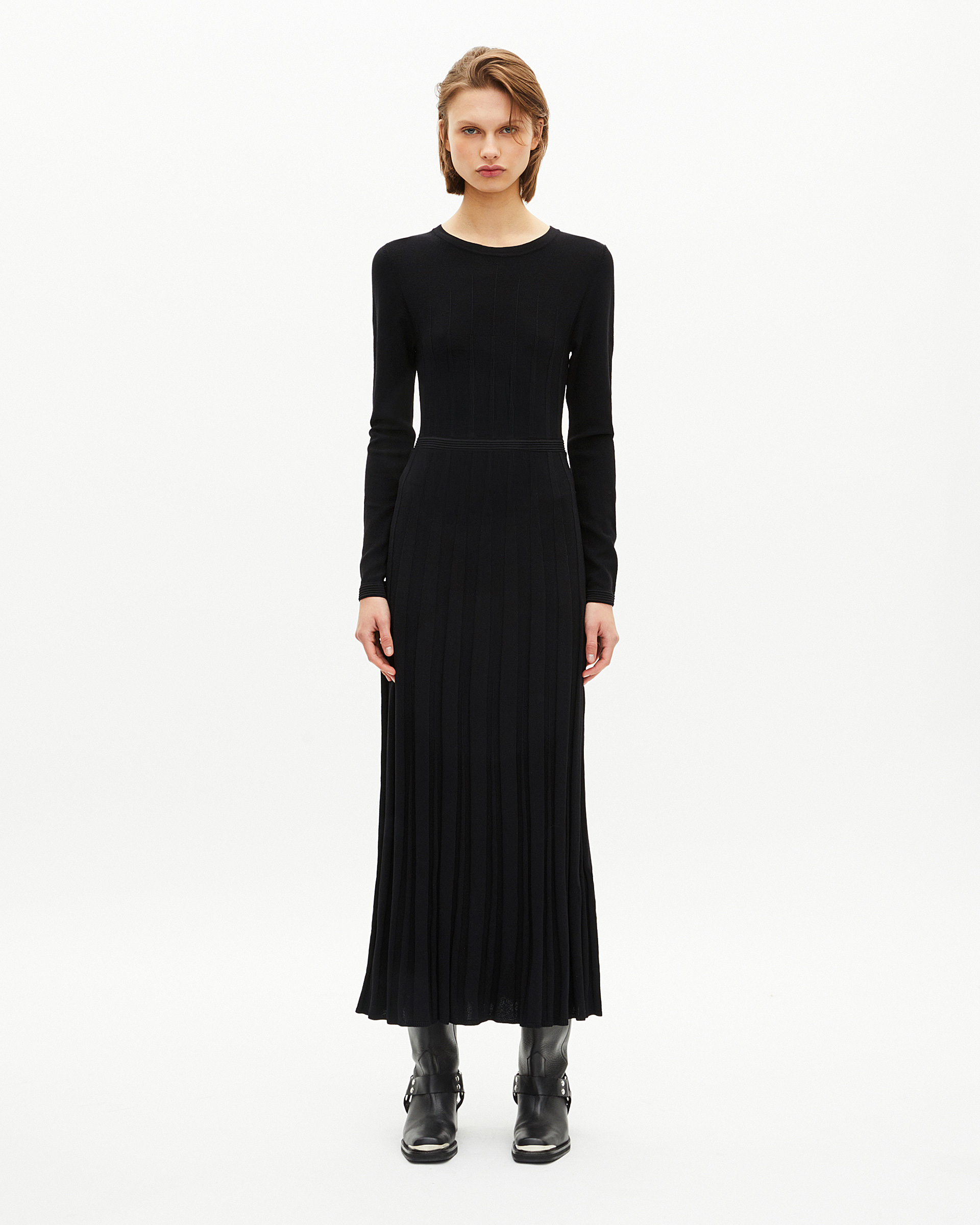 Mesh maxi dress with black lace