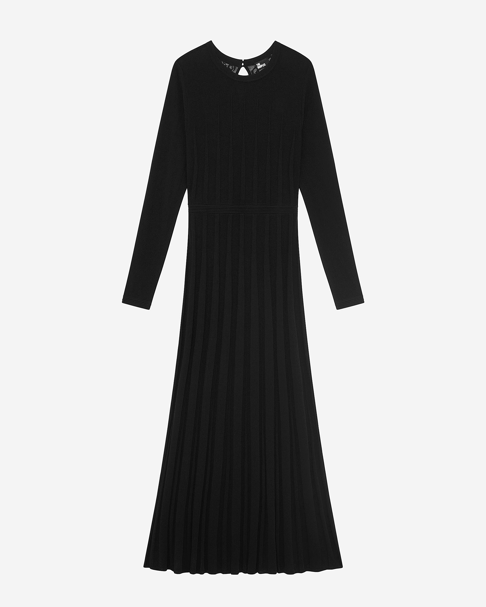 Mesh maxi dress with black lace