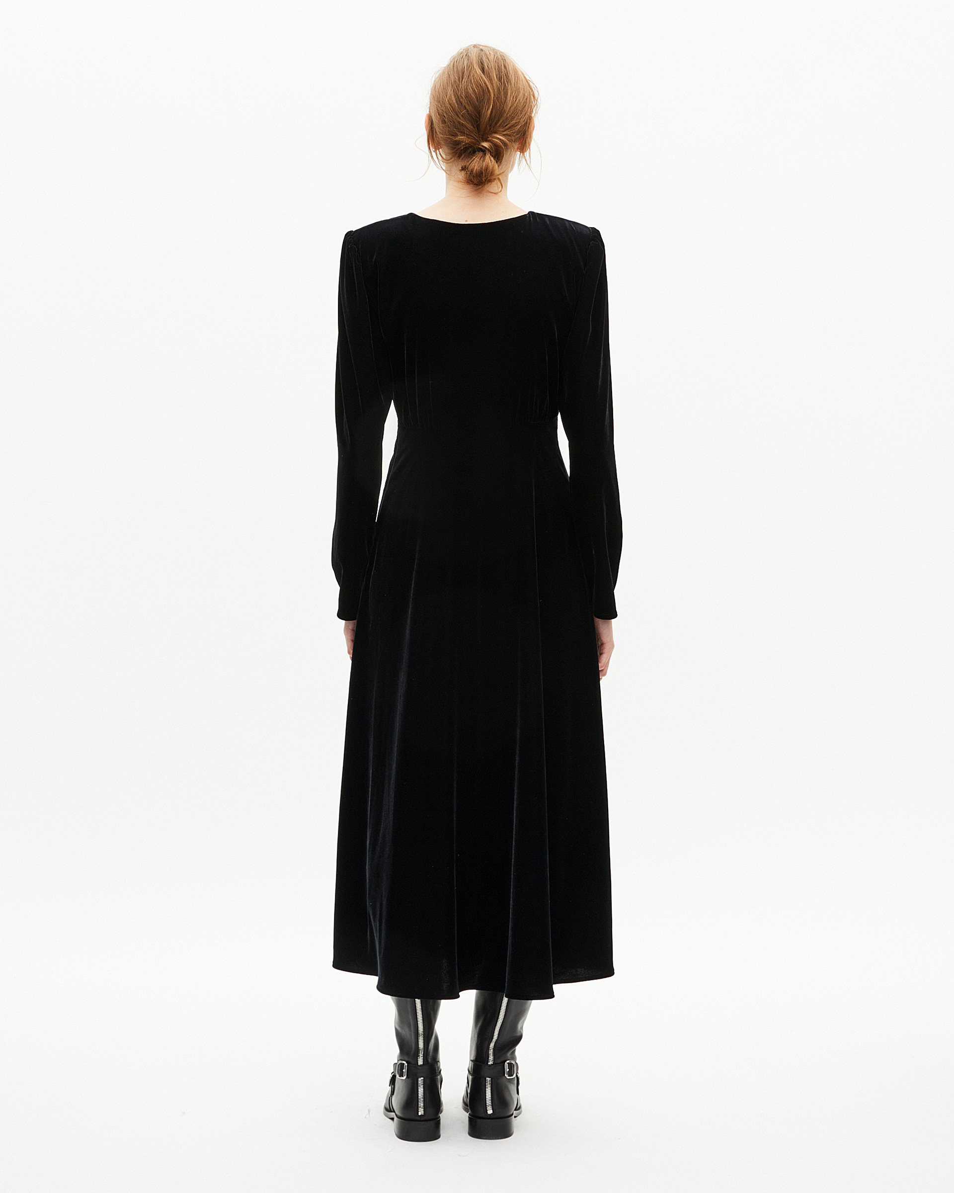 Black velvet maxi dress