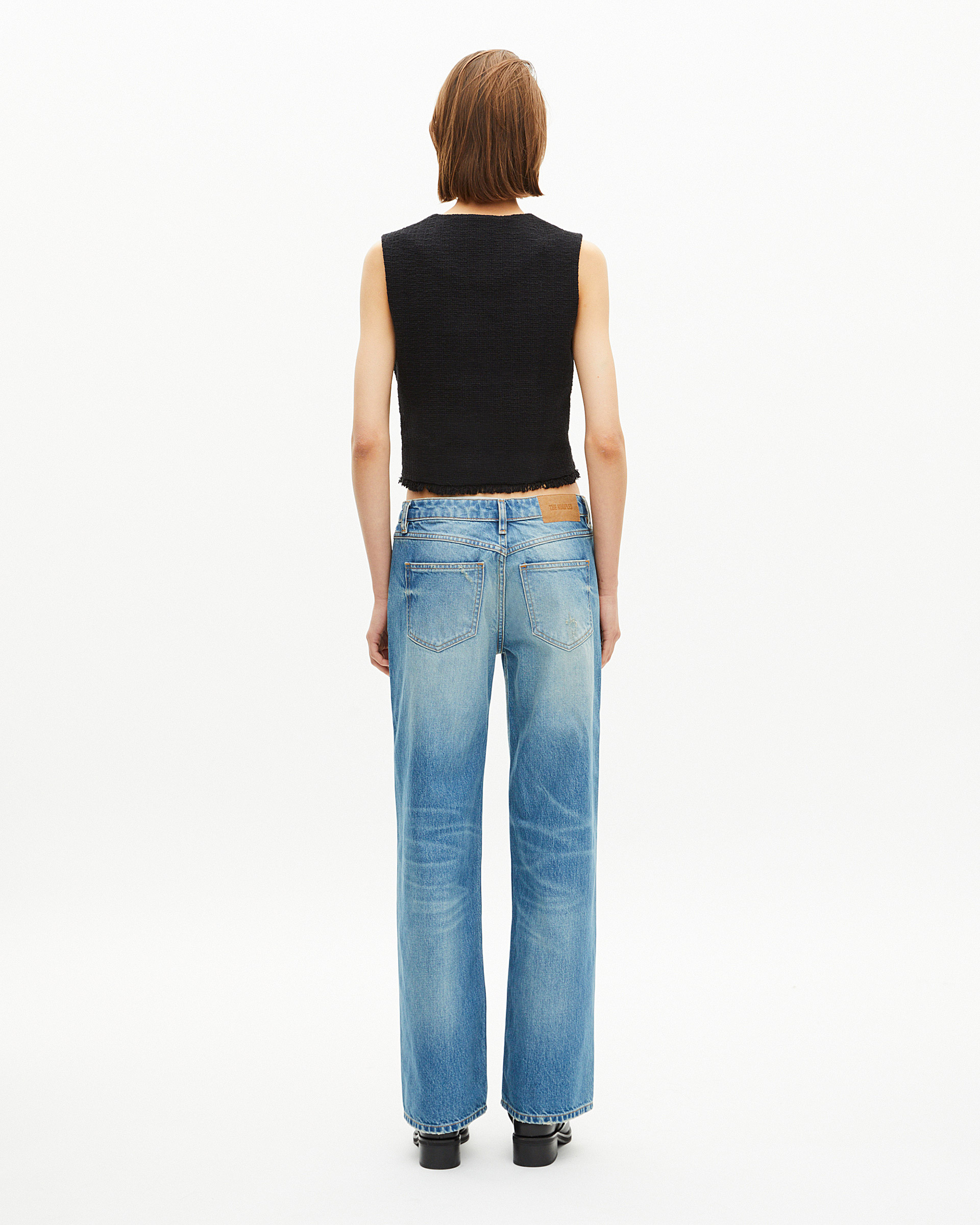 Black tweed top
