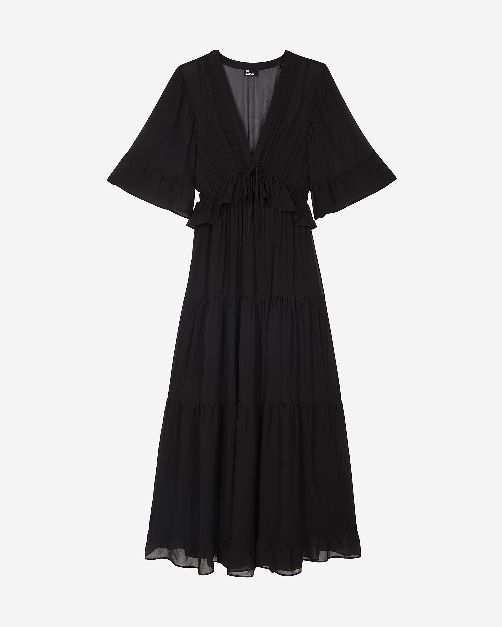 Black ruffled maxi dress