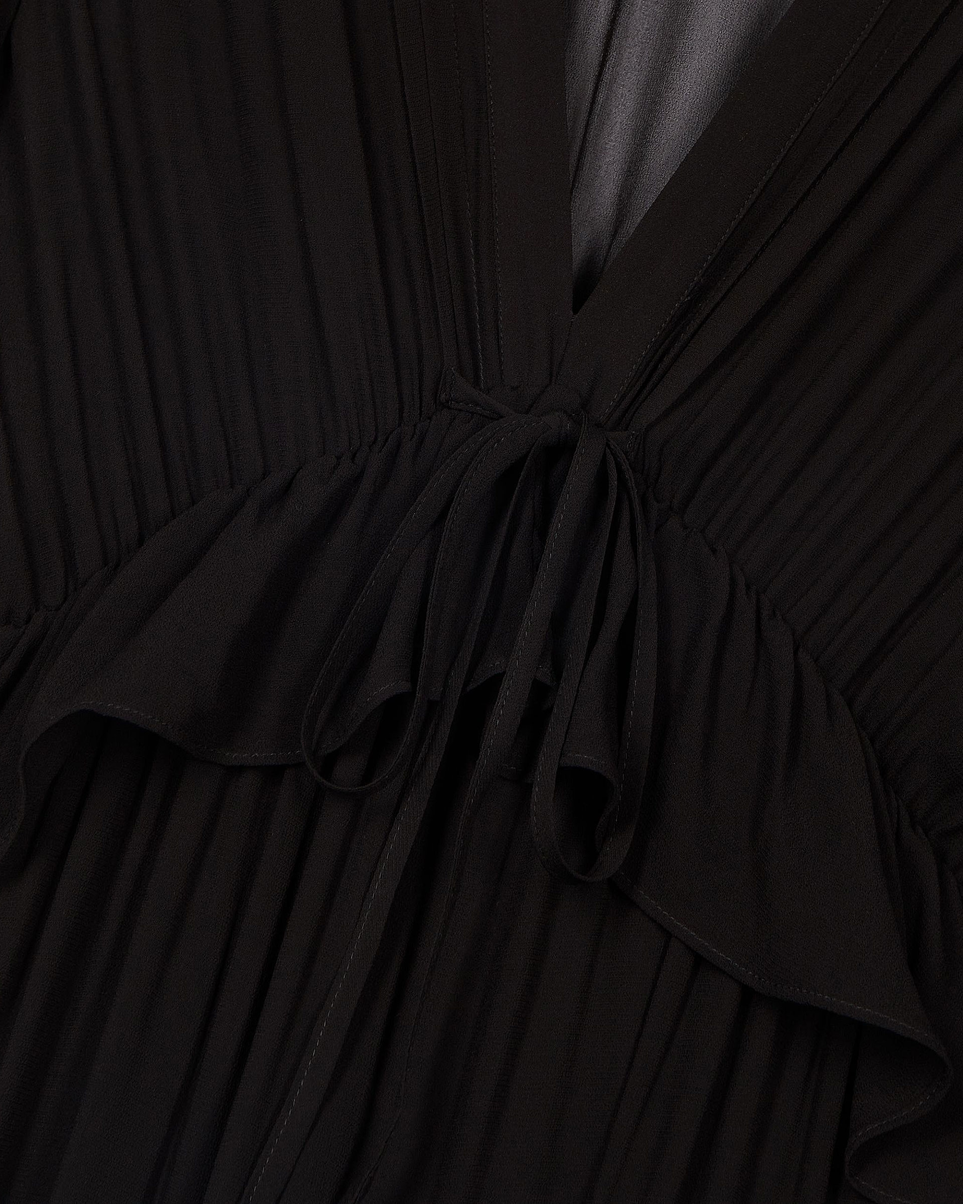 Black ruffled maxi dress