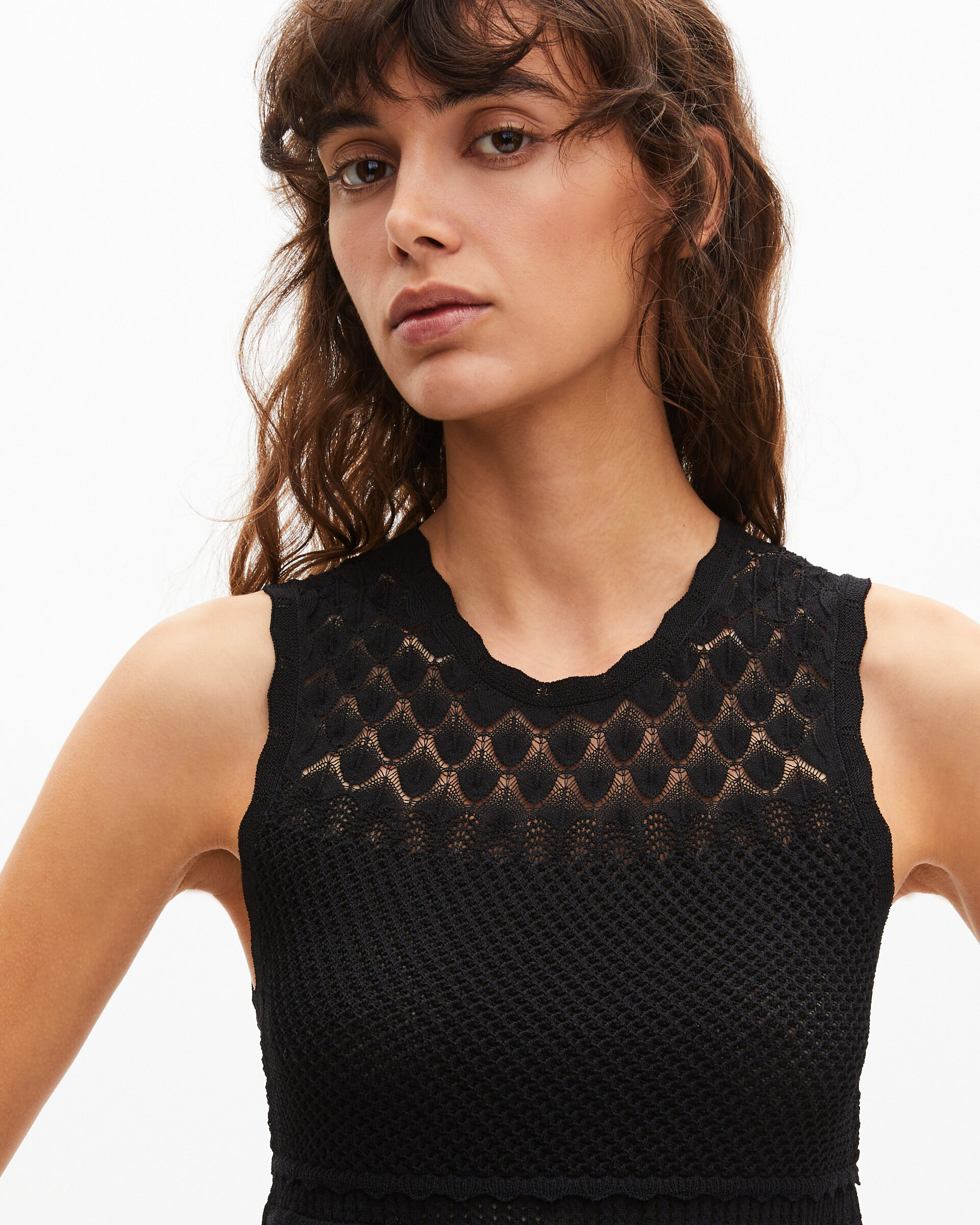 Black openwork top