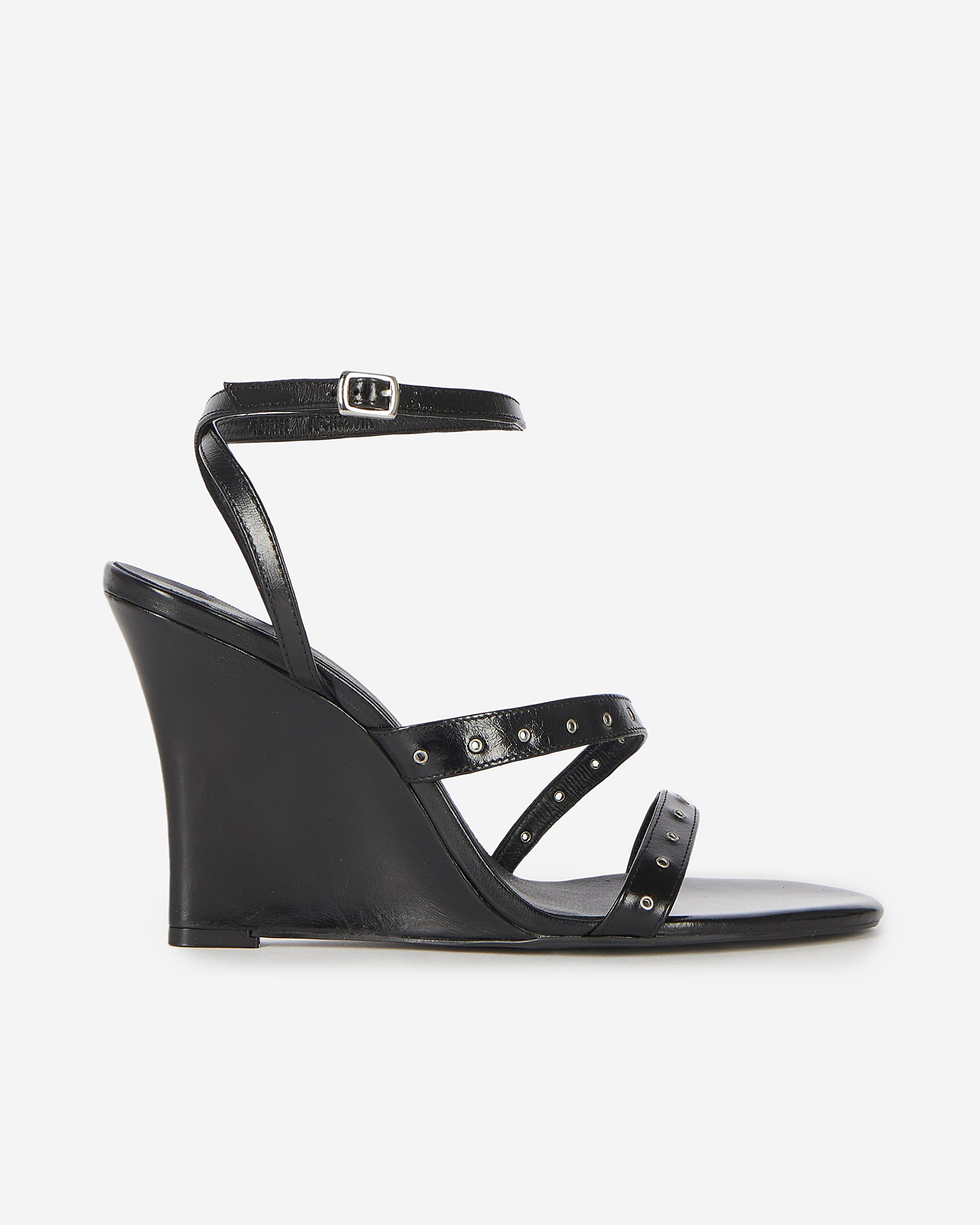 Wedge-heeled sandals with black studs