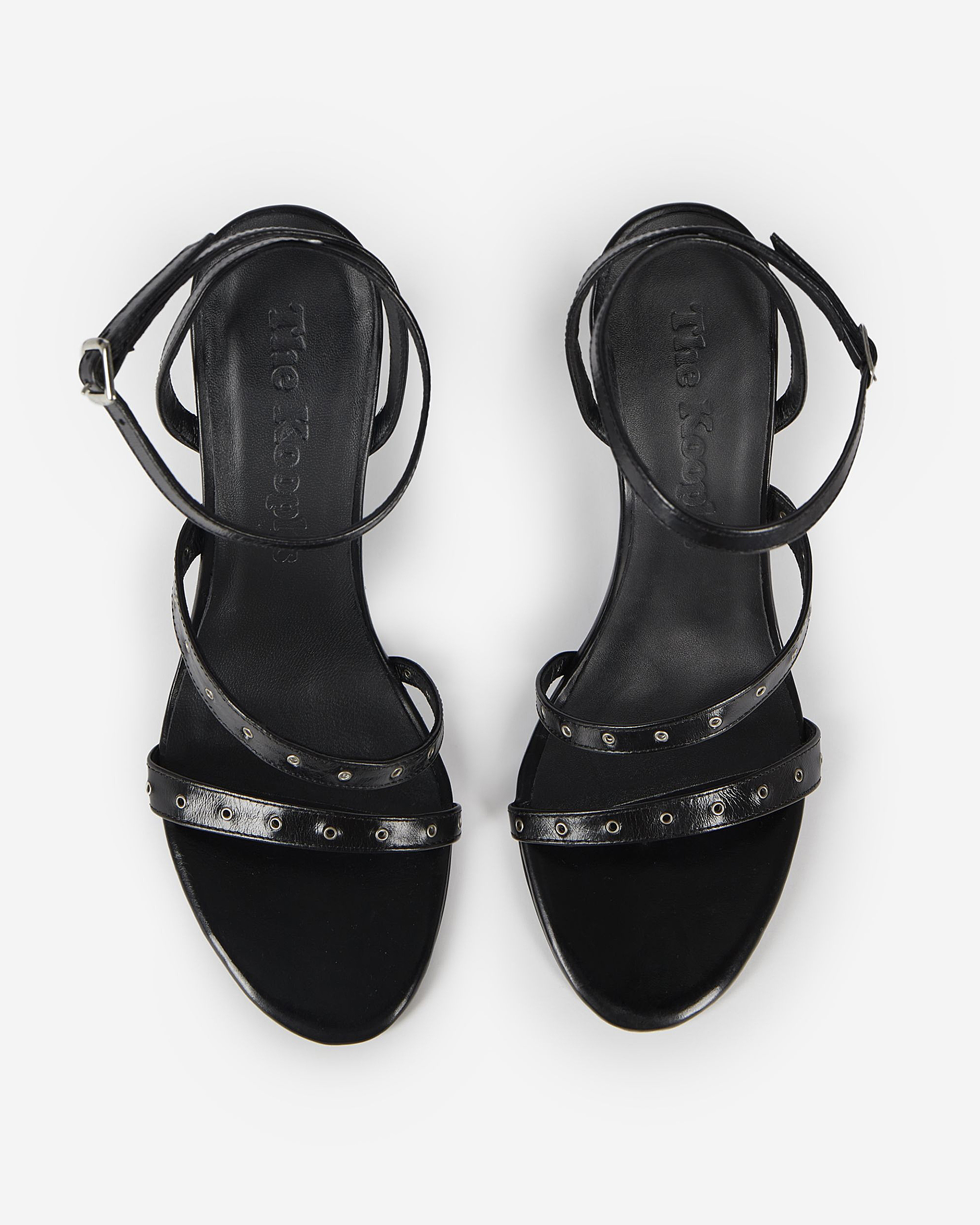 Wedge-heeled sandals with black studs