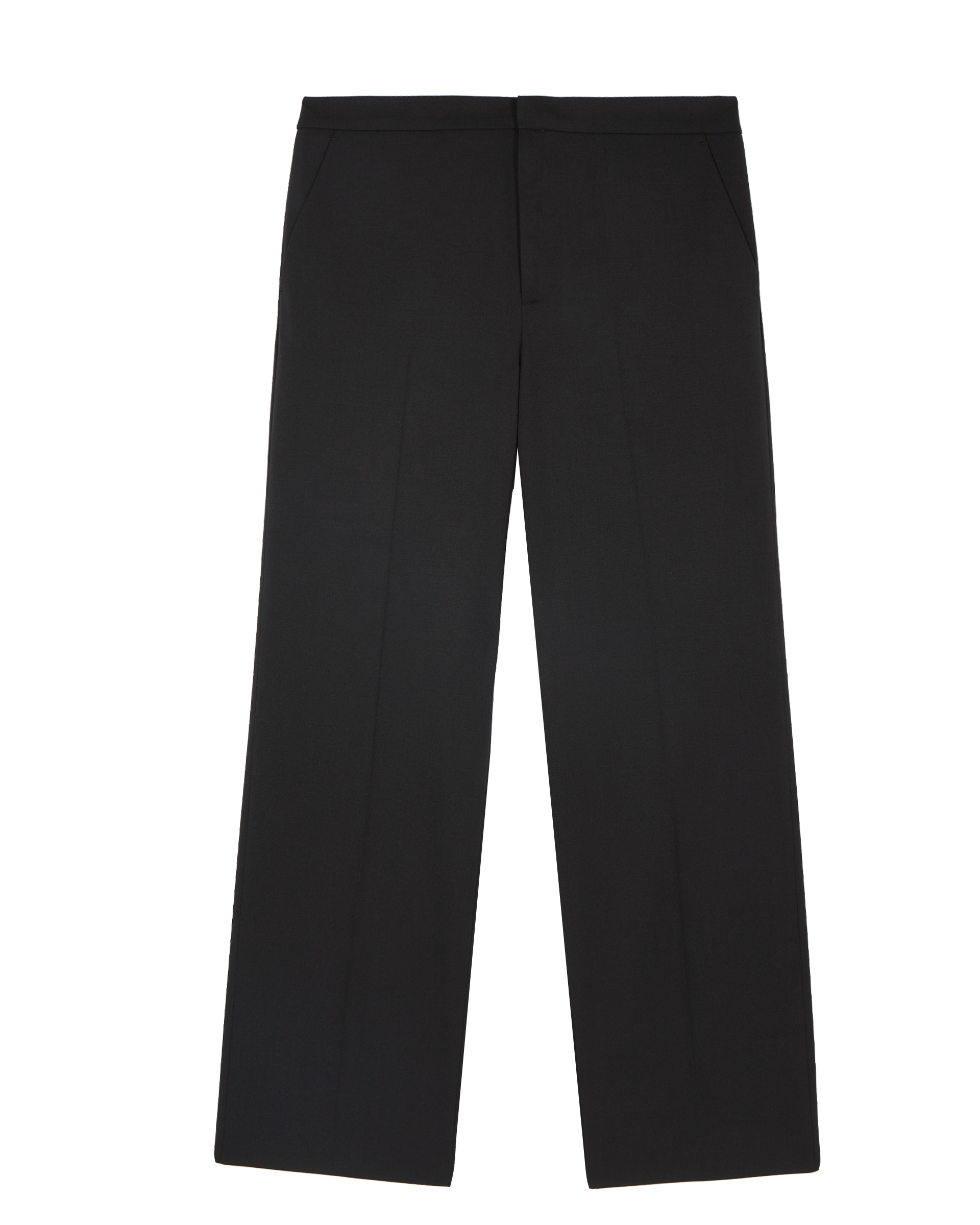 Semi-elasticated wide-leg pants, black
