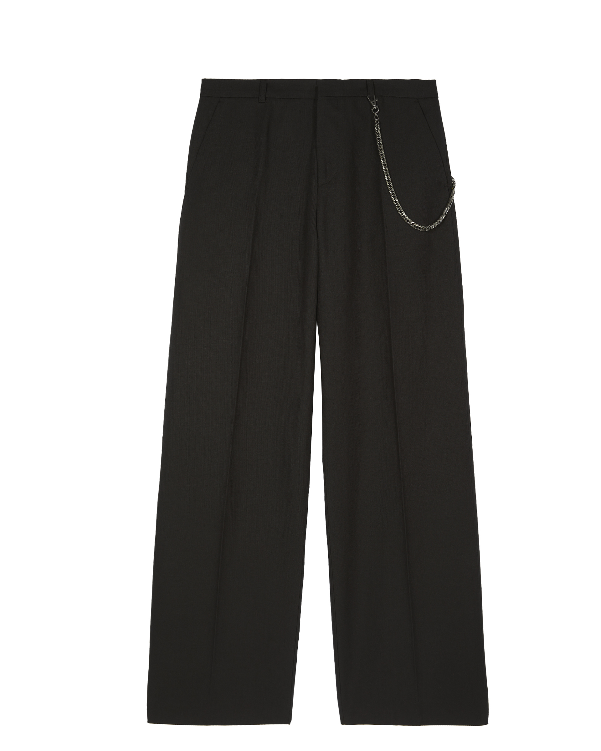 Black wide-leg chain pants