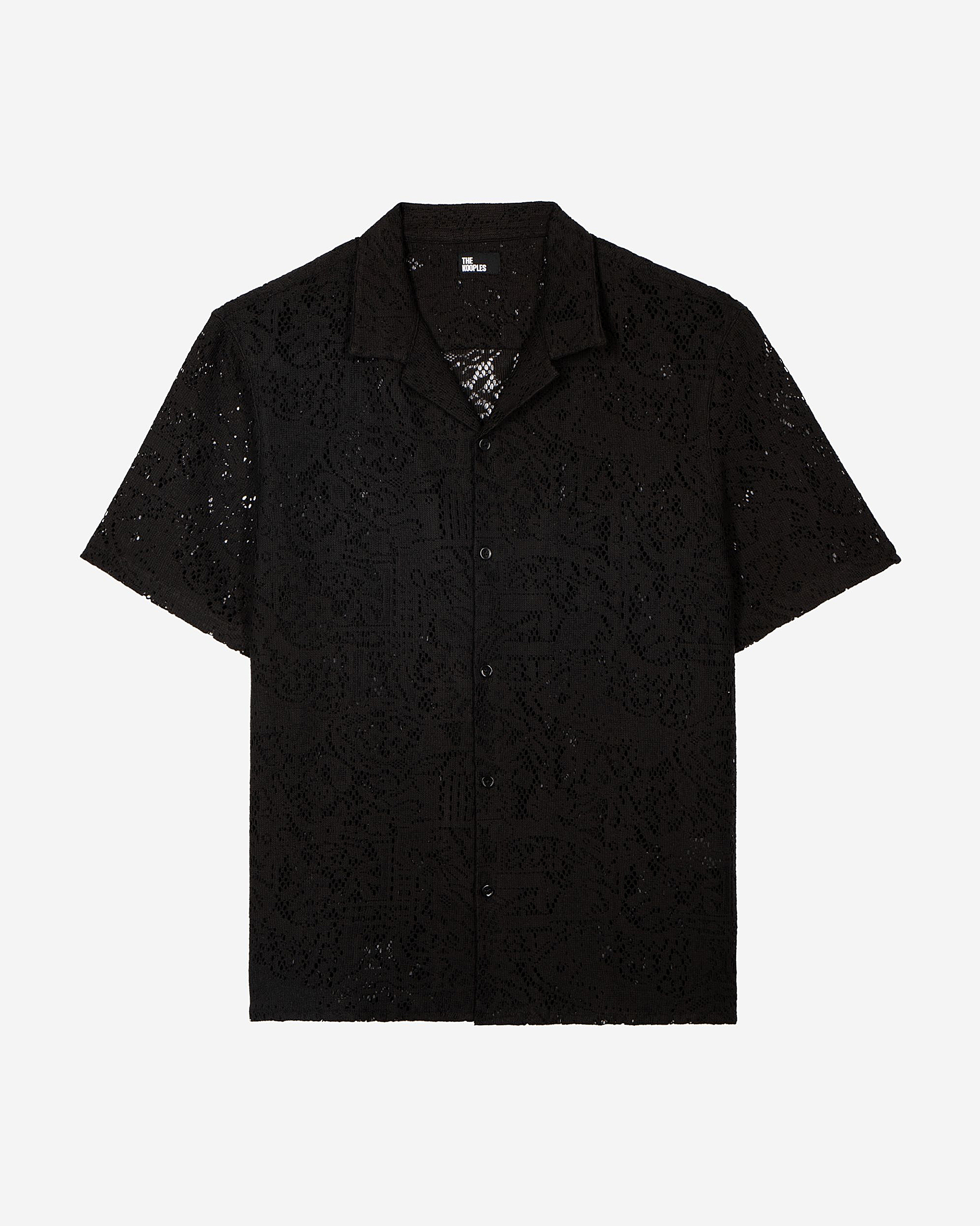 Black lace short-sleeve shirt