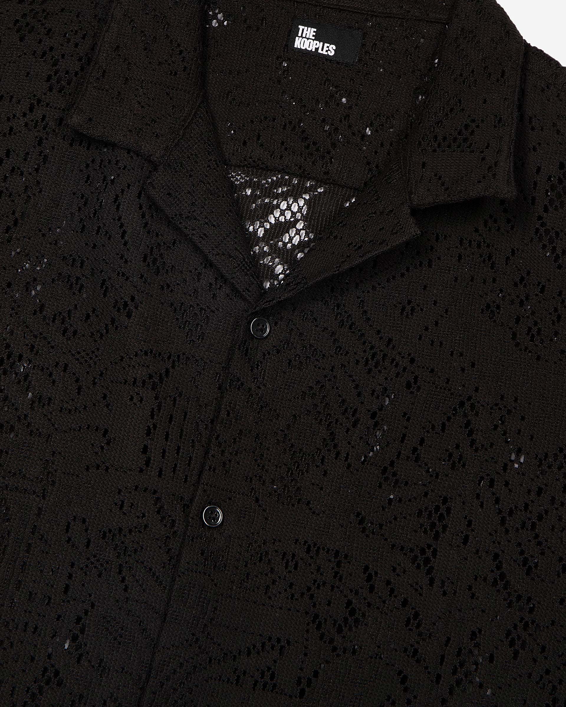 Black lace short-sleeve shirt