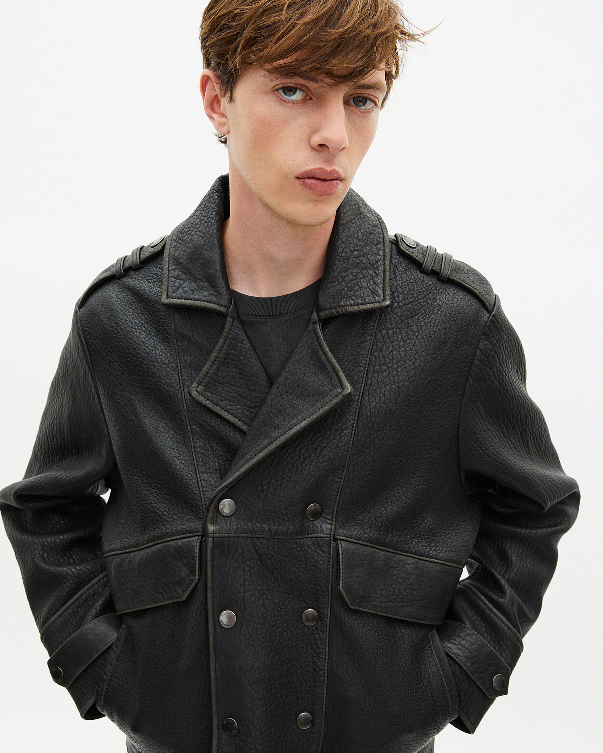 Black leather jacket