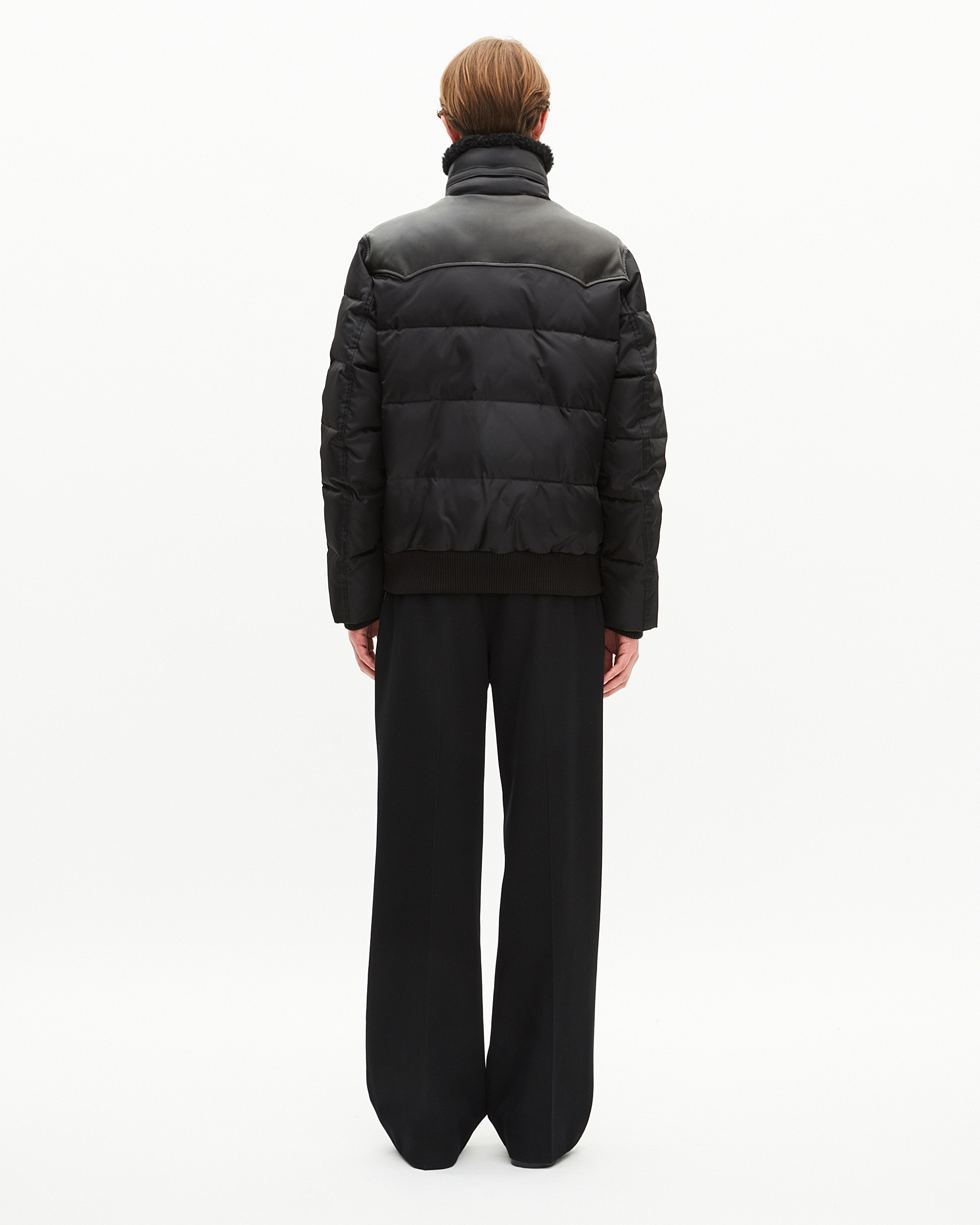 Black water-repellent down jacket