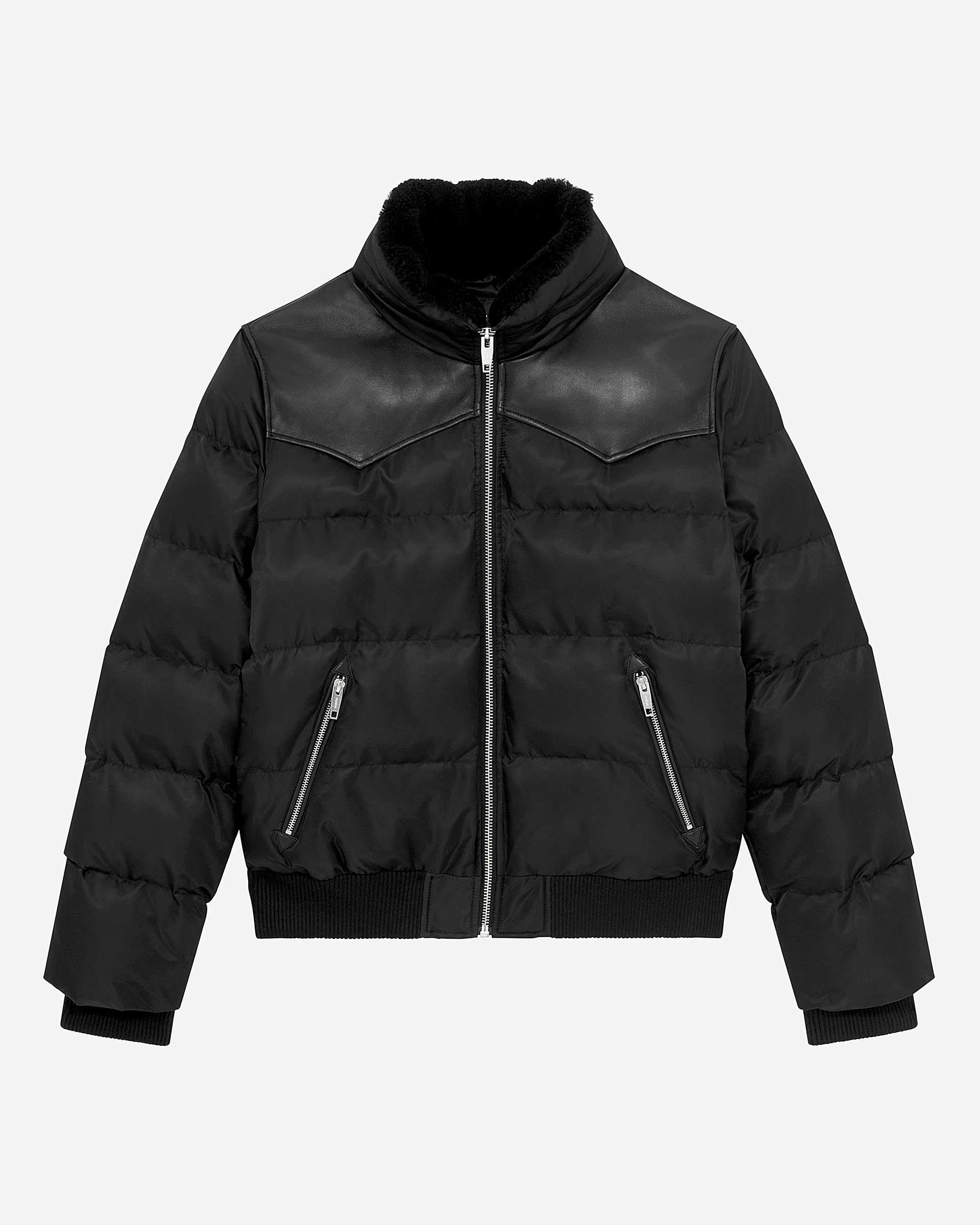 Black water-repellent down jacket