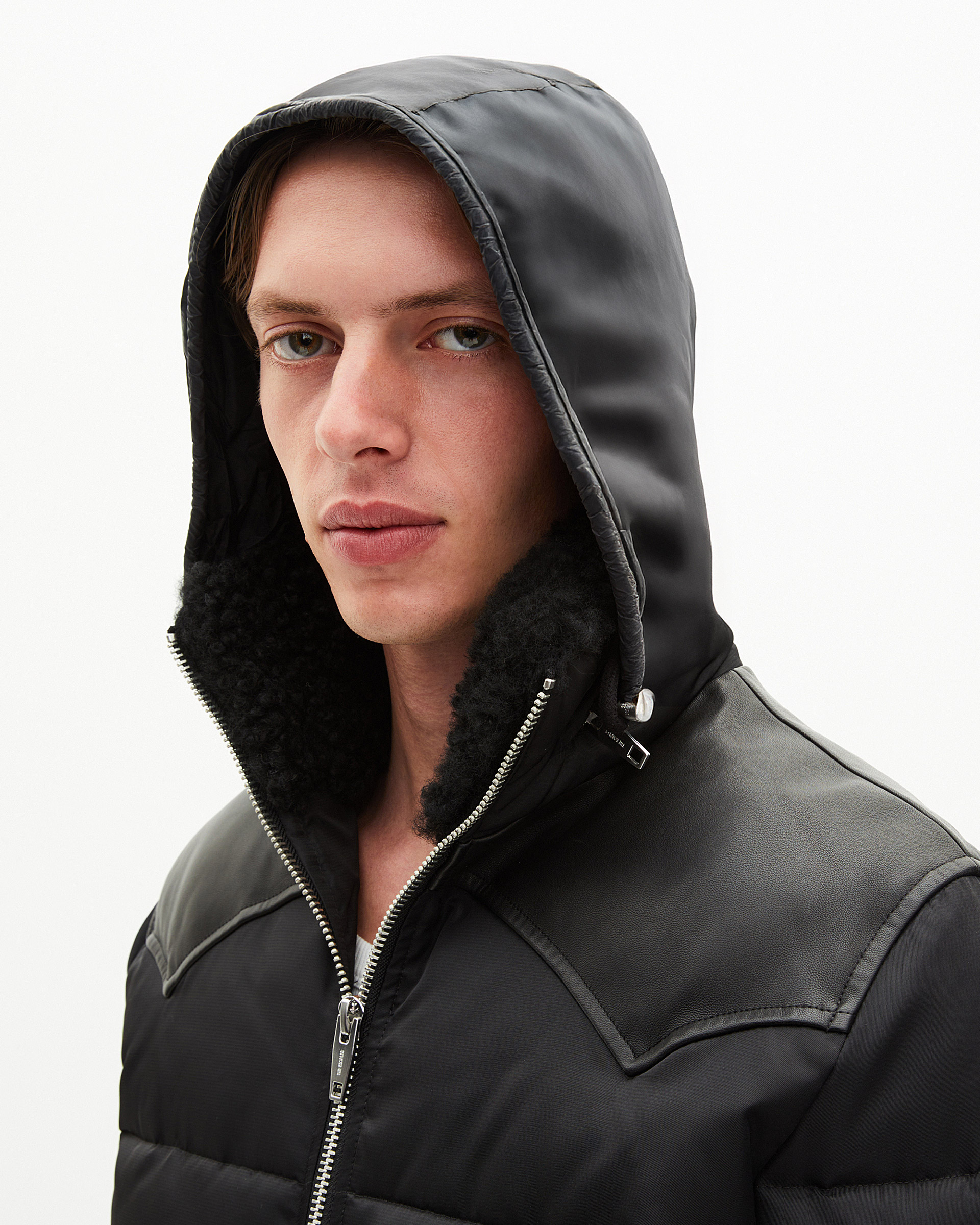 Black water-repellent down jacket