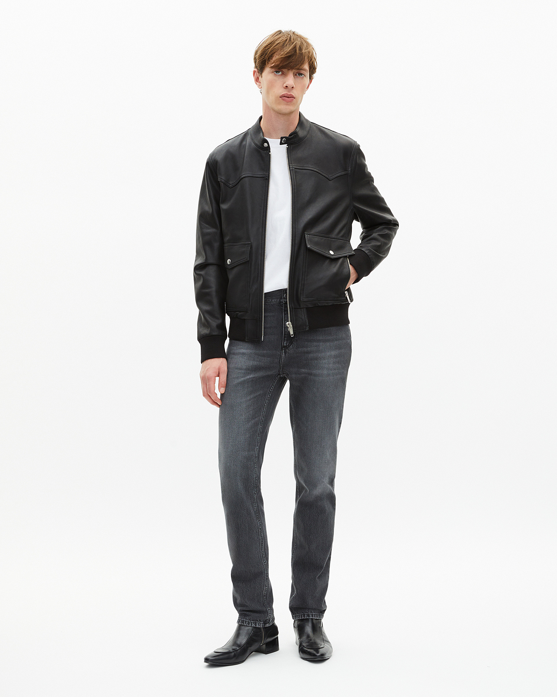 Black leather jacket