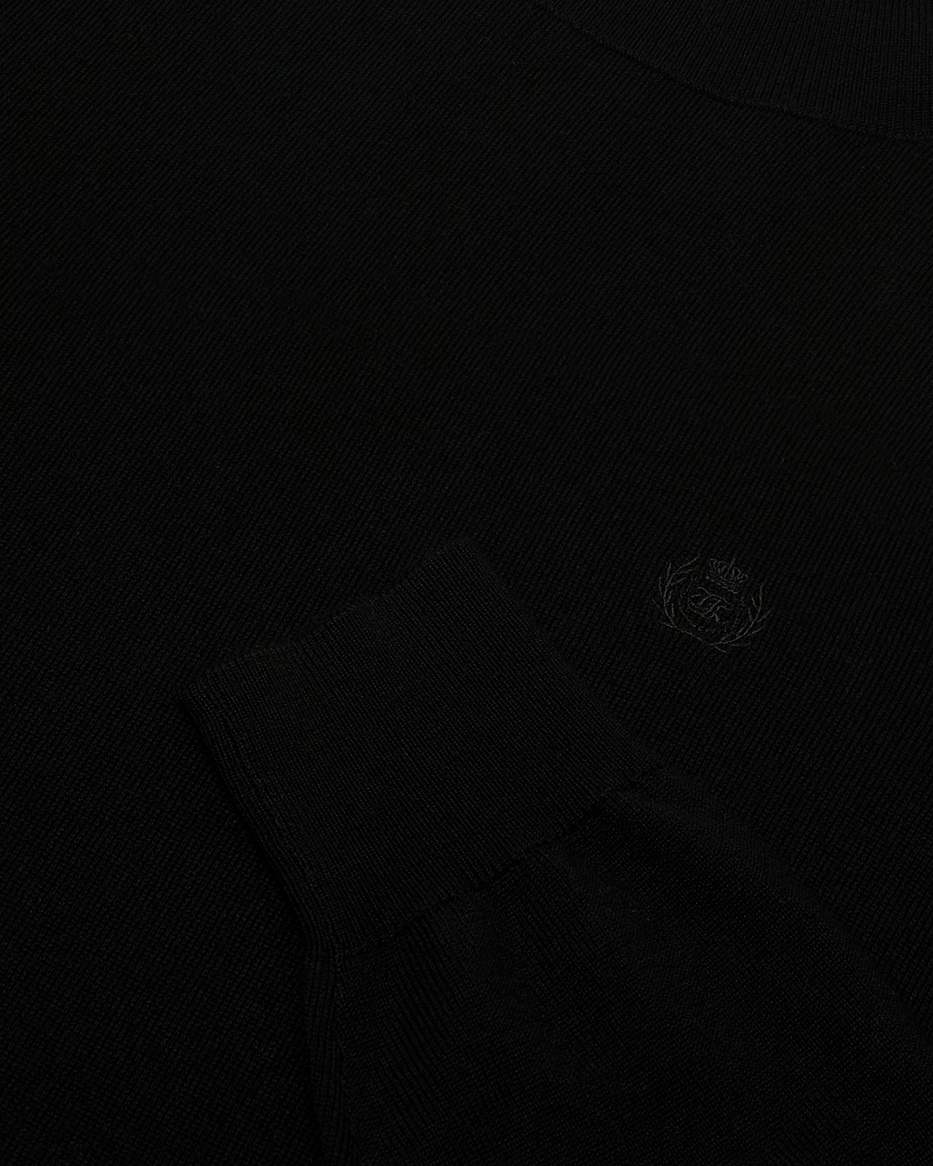 Black merino wool turtleneck sweater