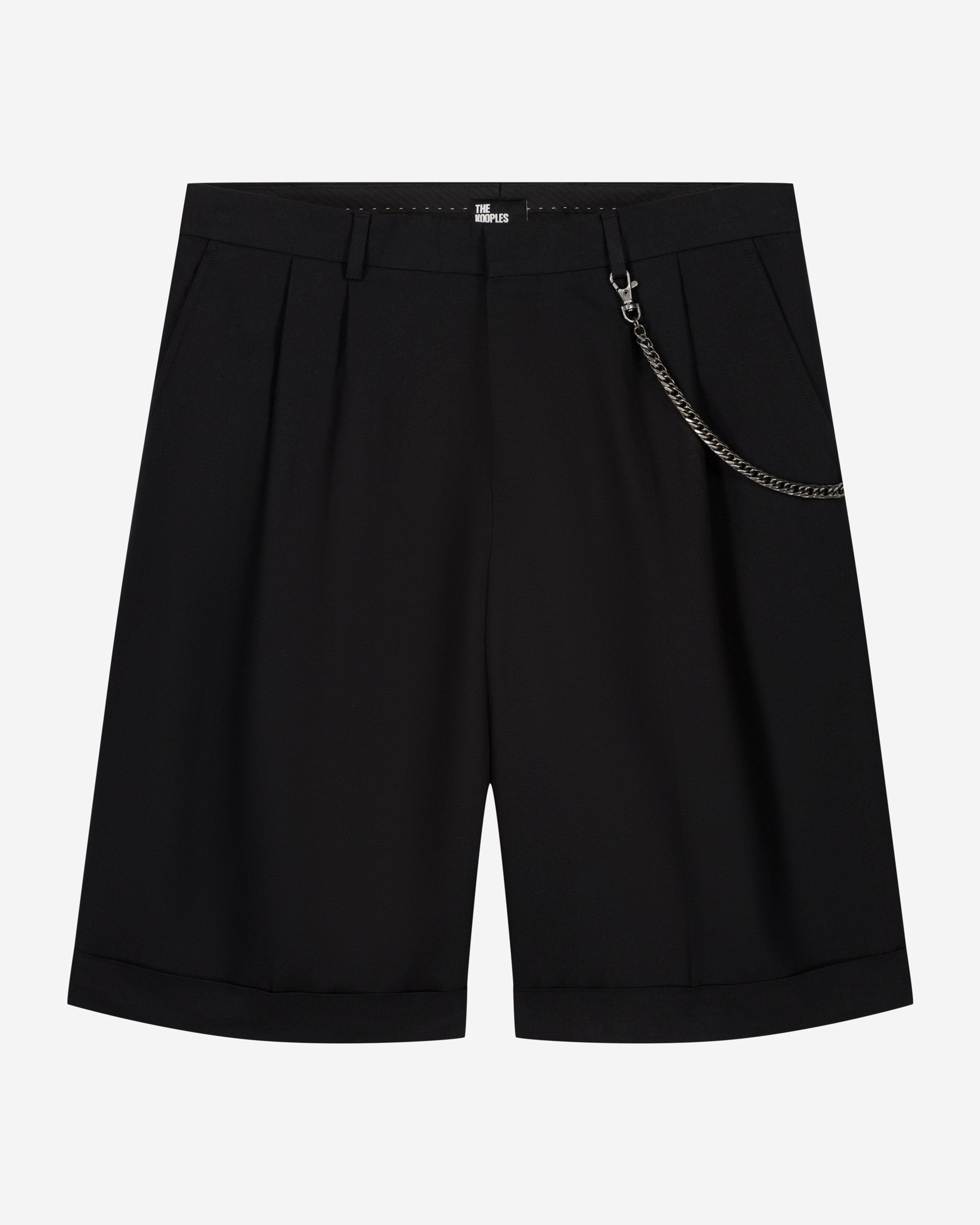 Black chain dart shorts