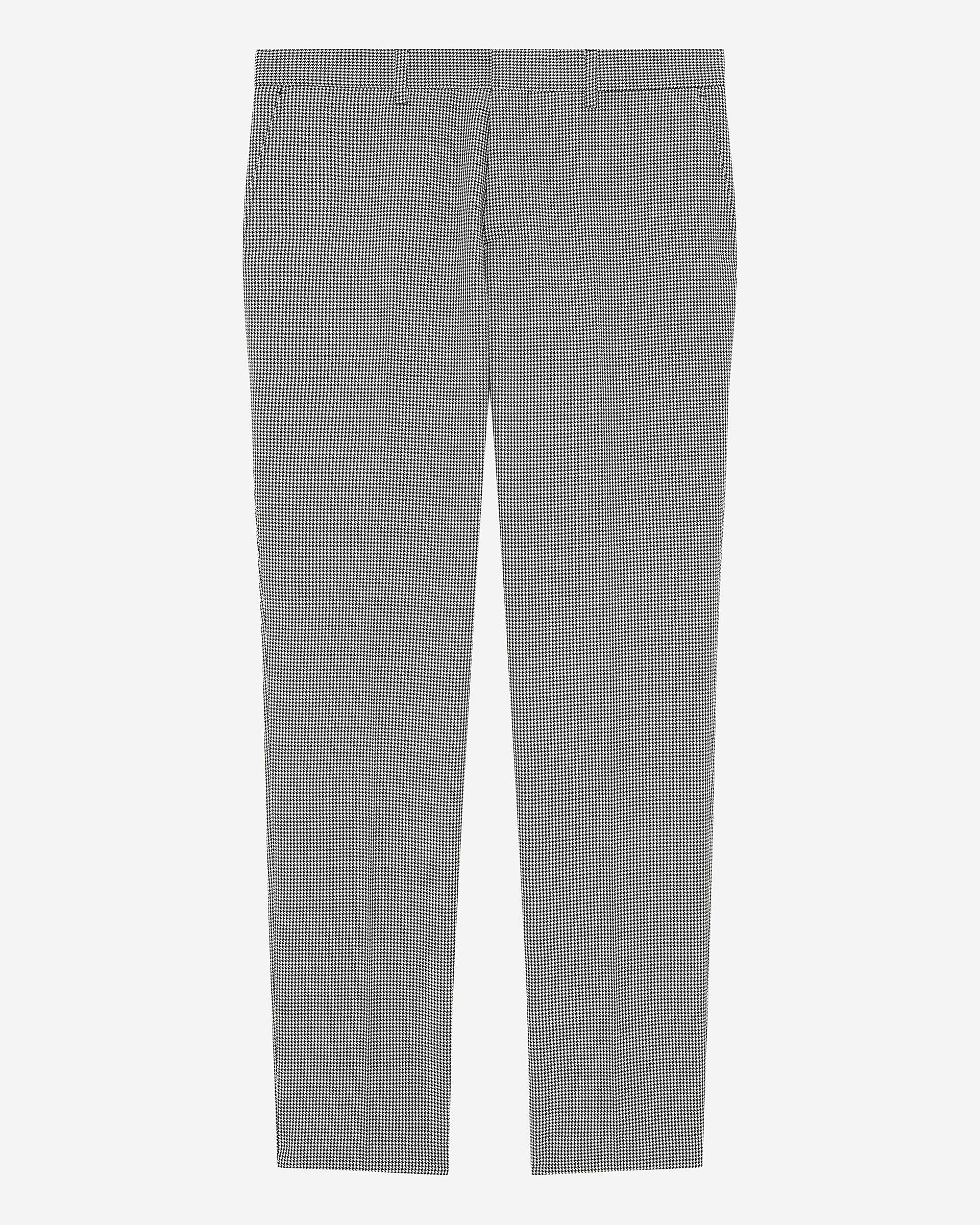 Black and white houndstooth tailored suit pants
