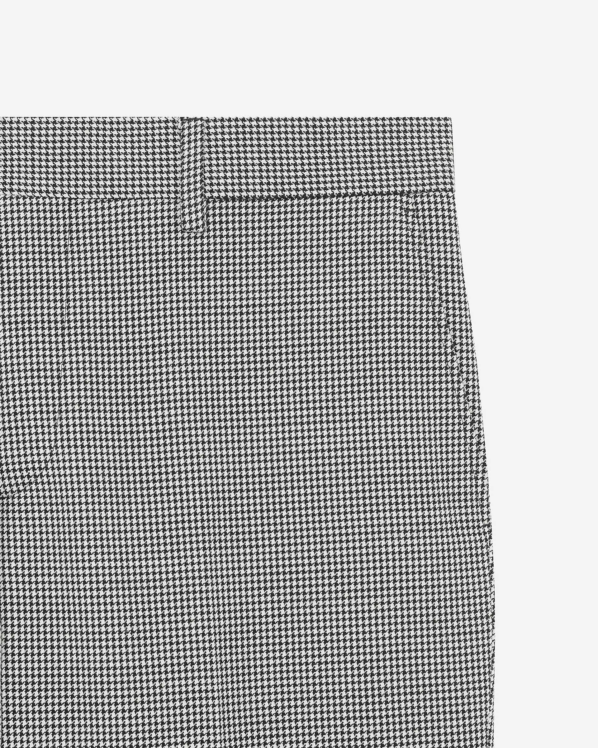 Black and white houndstooth tailored suit pants