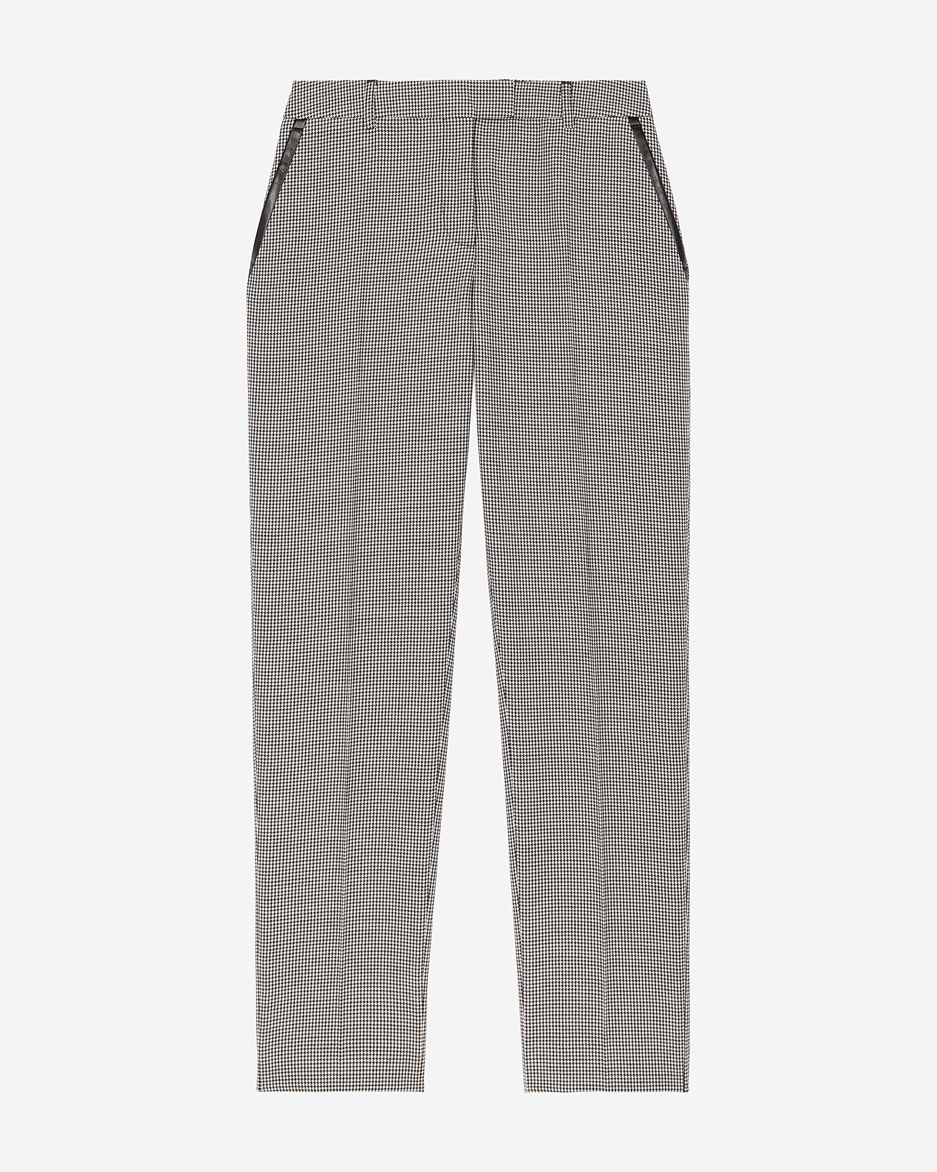 Black and white houndstooth tailored pants