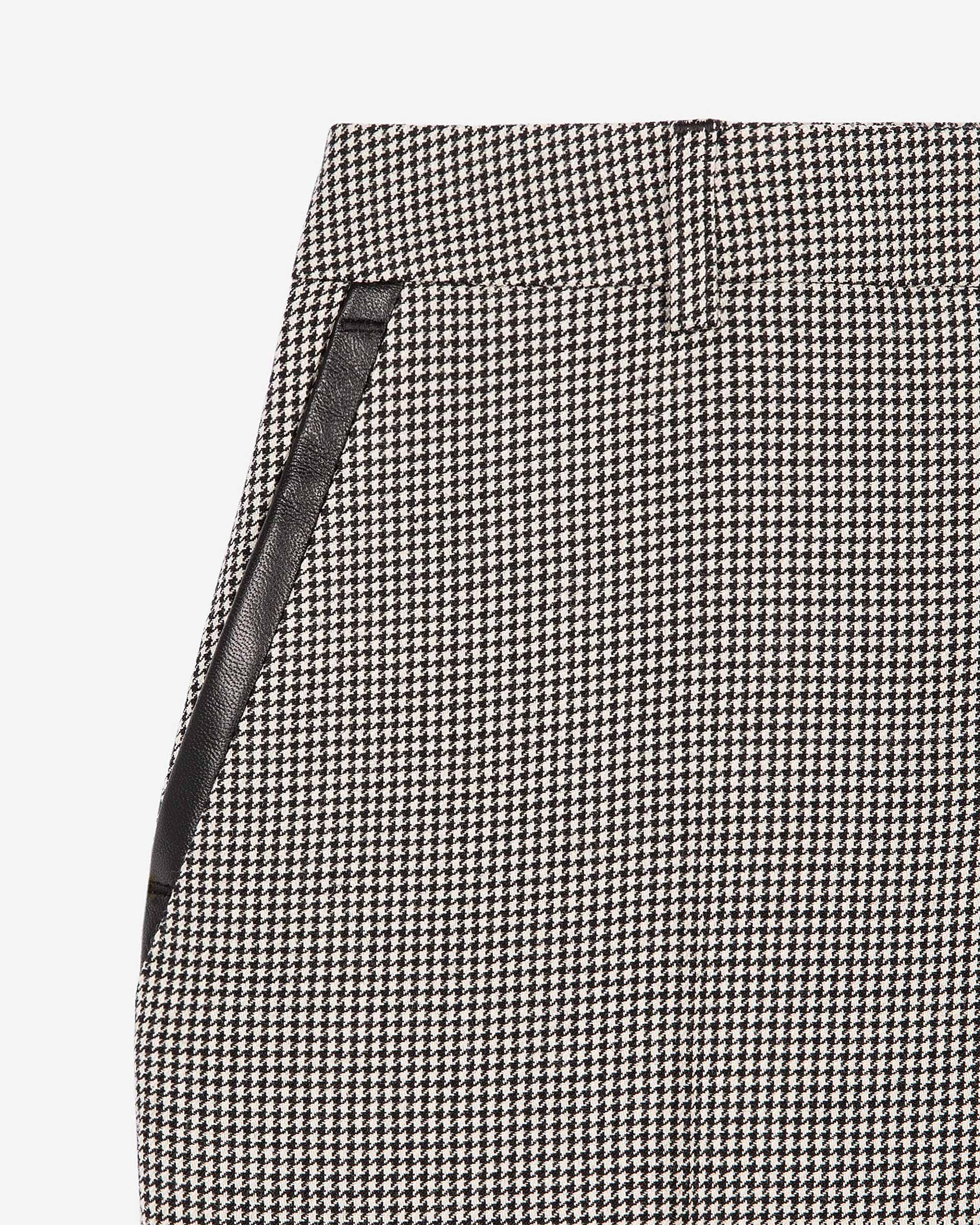 Black and white houndstooth tailored pants
