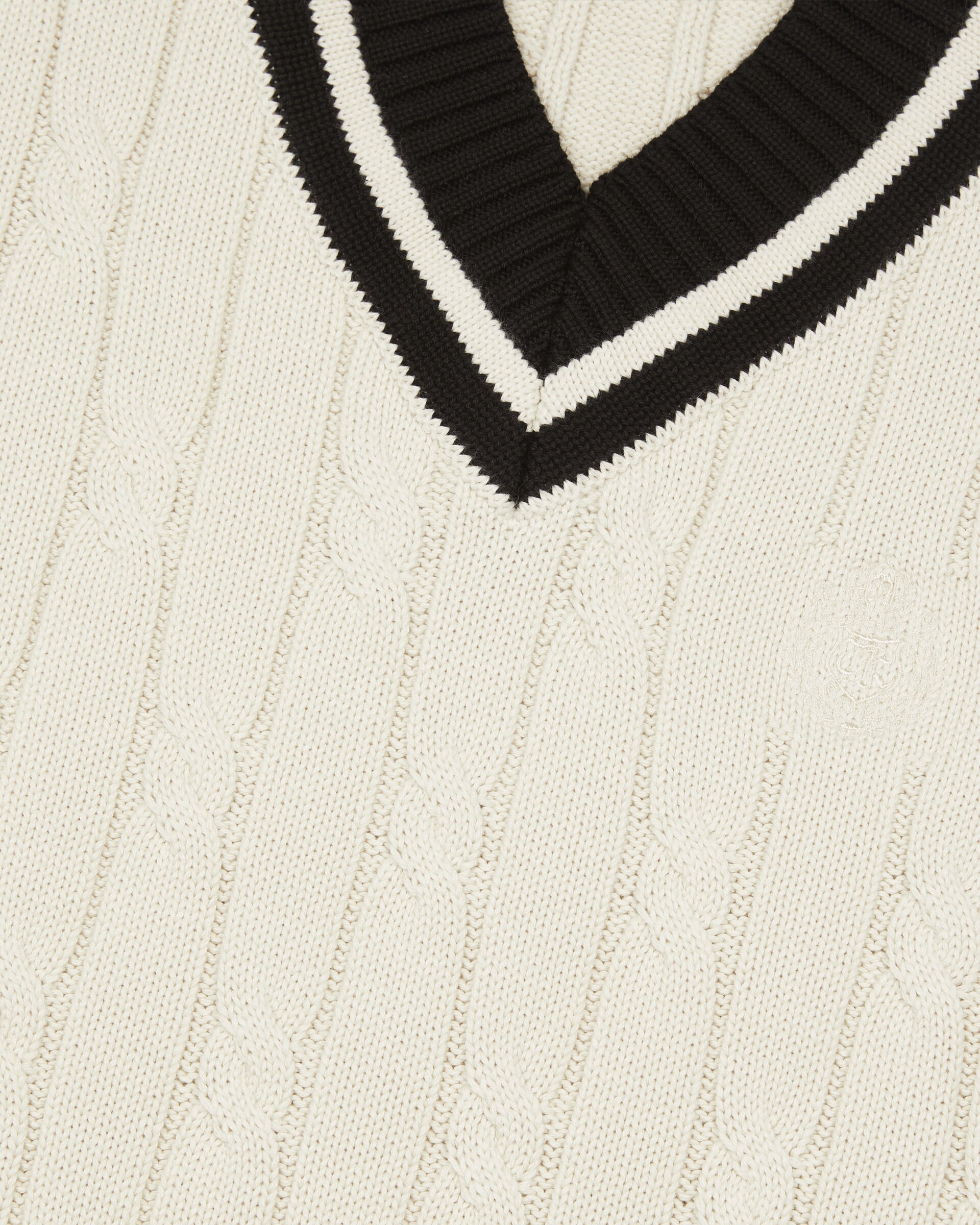 Beige cabled sleeveless sweater