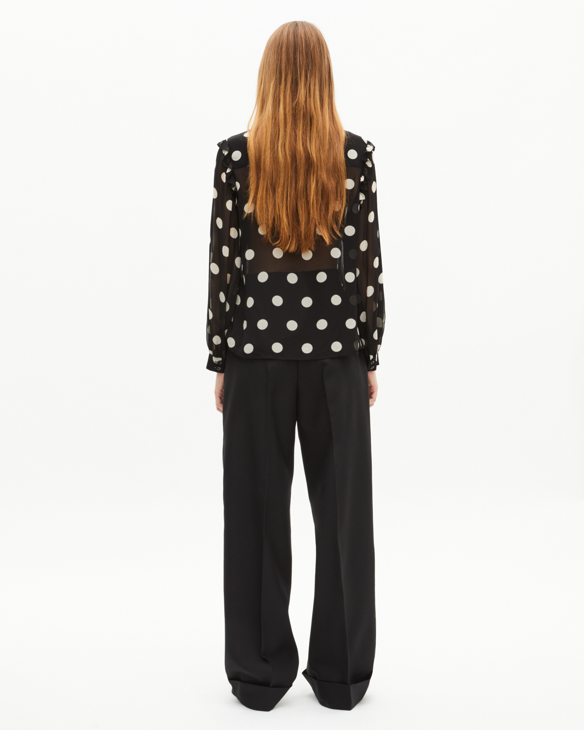Black polka-dot shirt