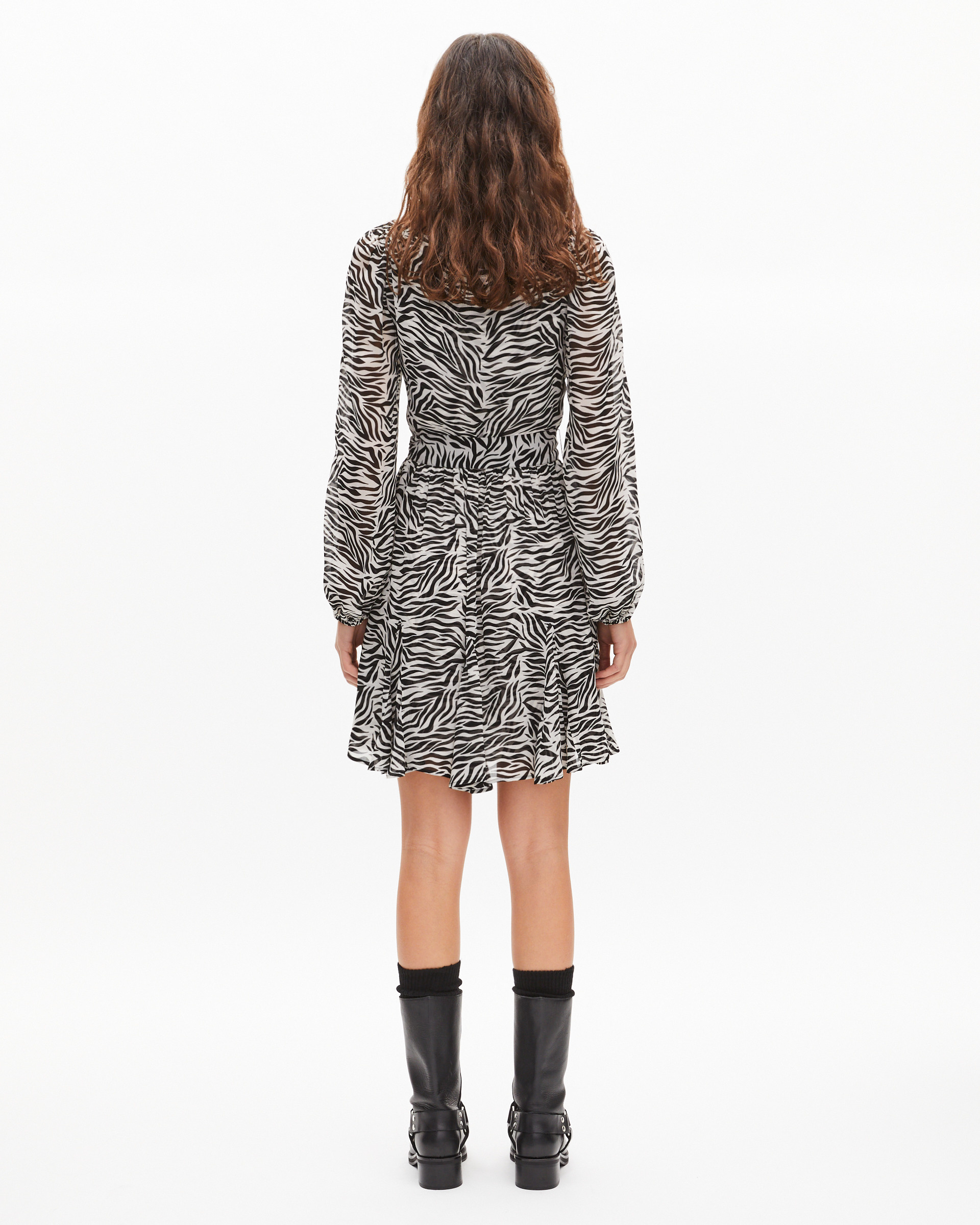 Short zebra print wrap dress