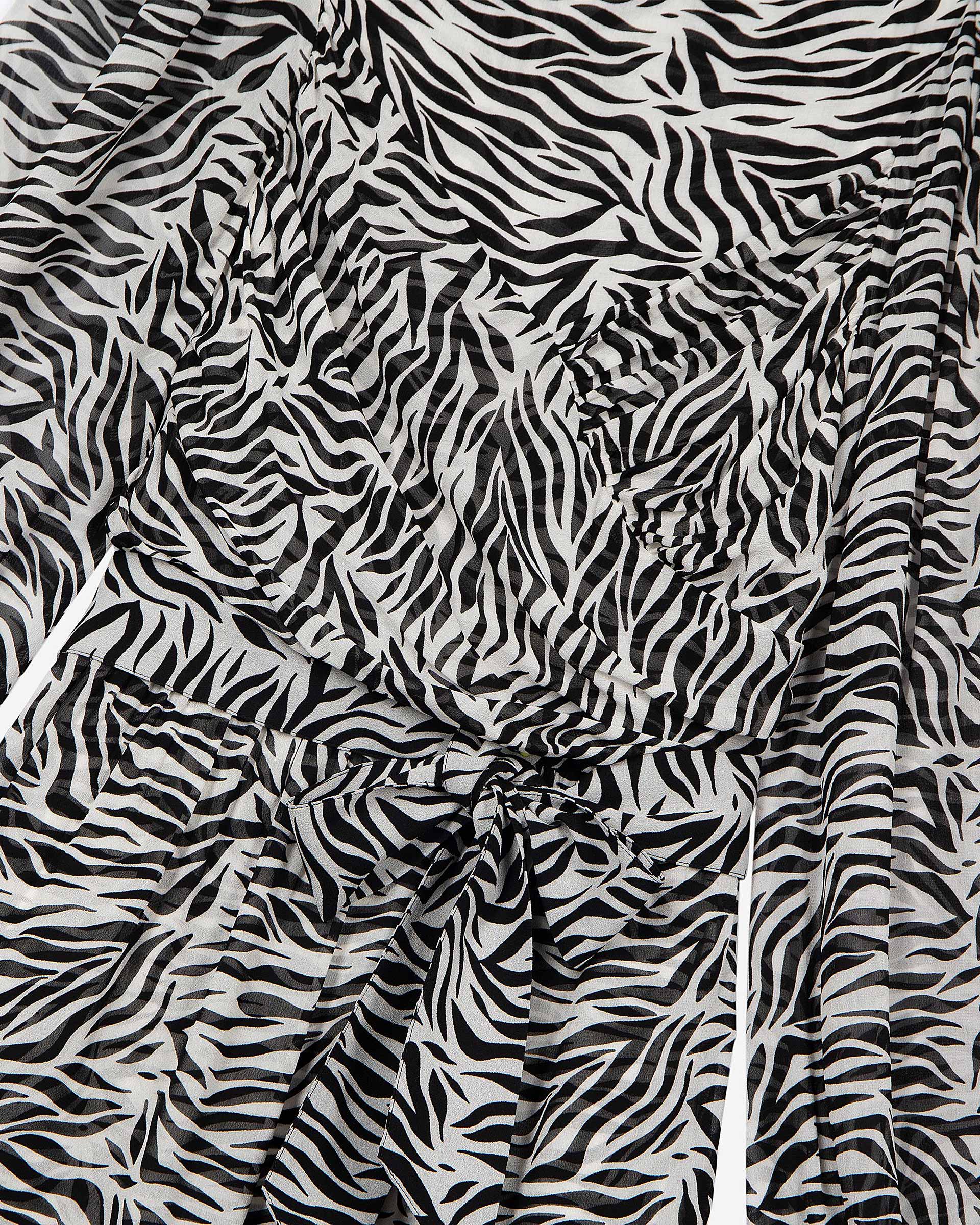 Short zebra print wrap dress