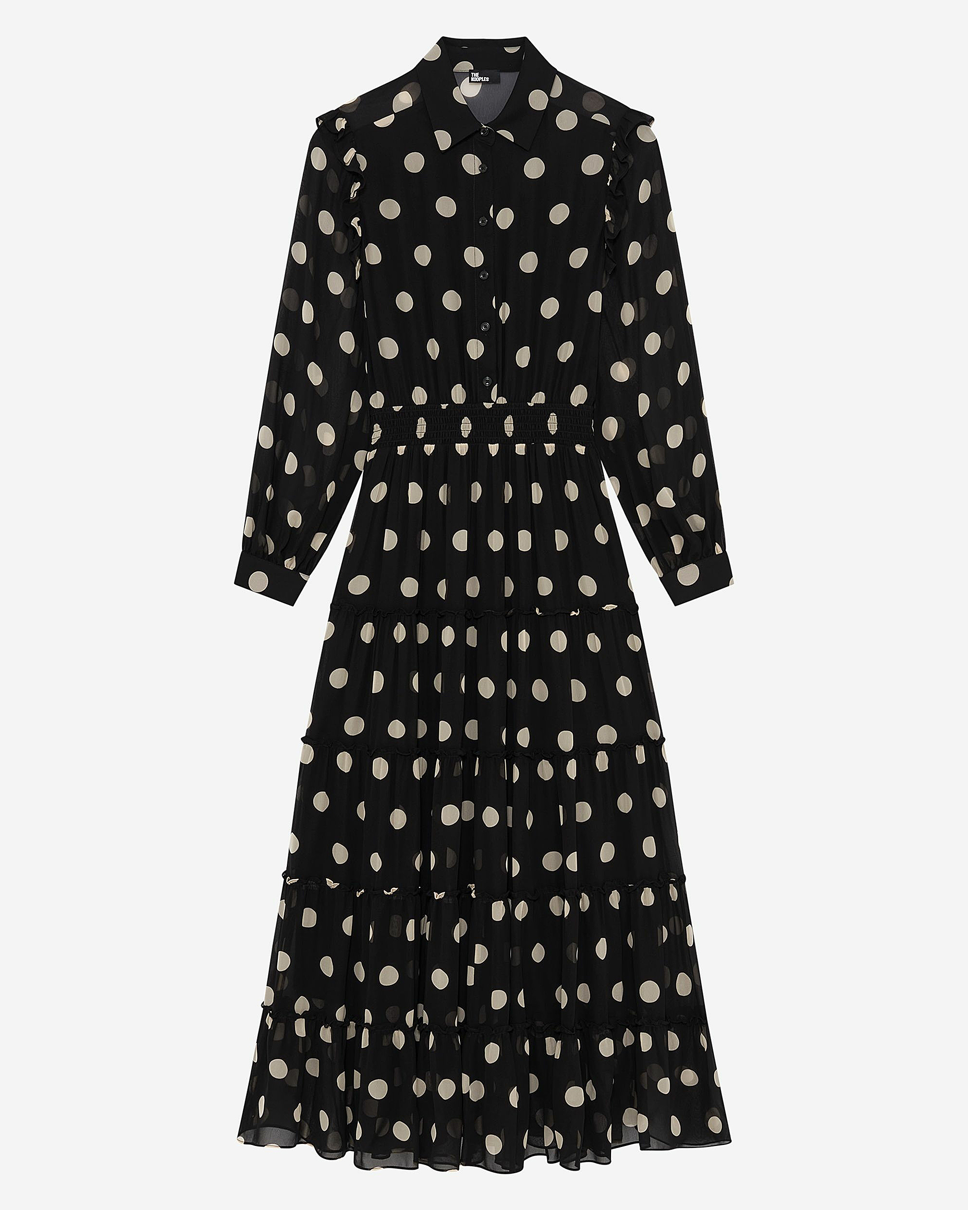 Black polka dot maxi dress