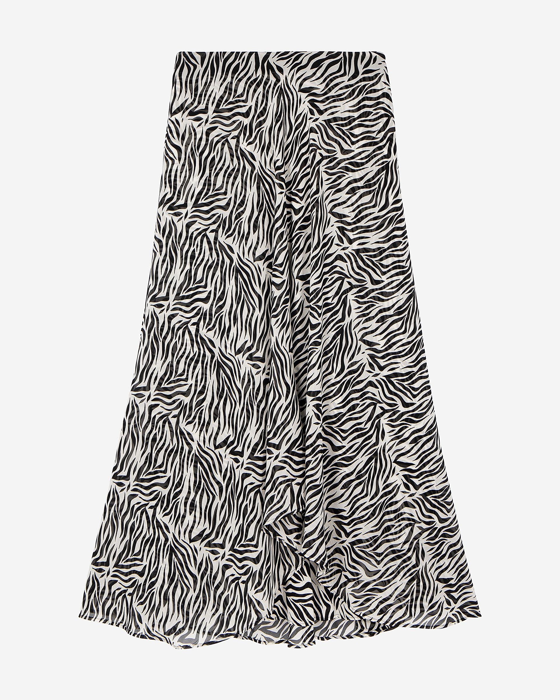 Long zebra print skirt
