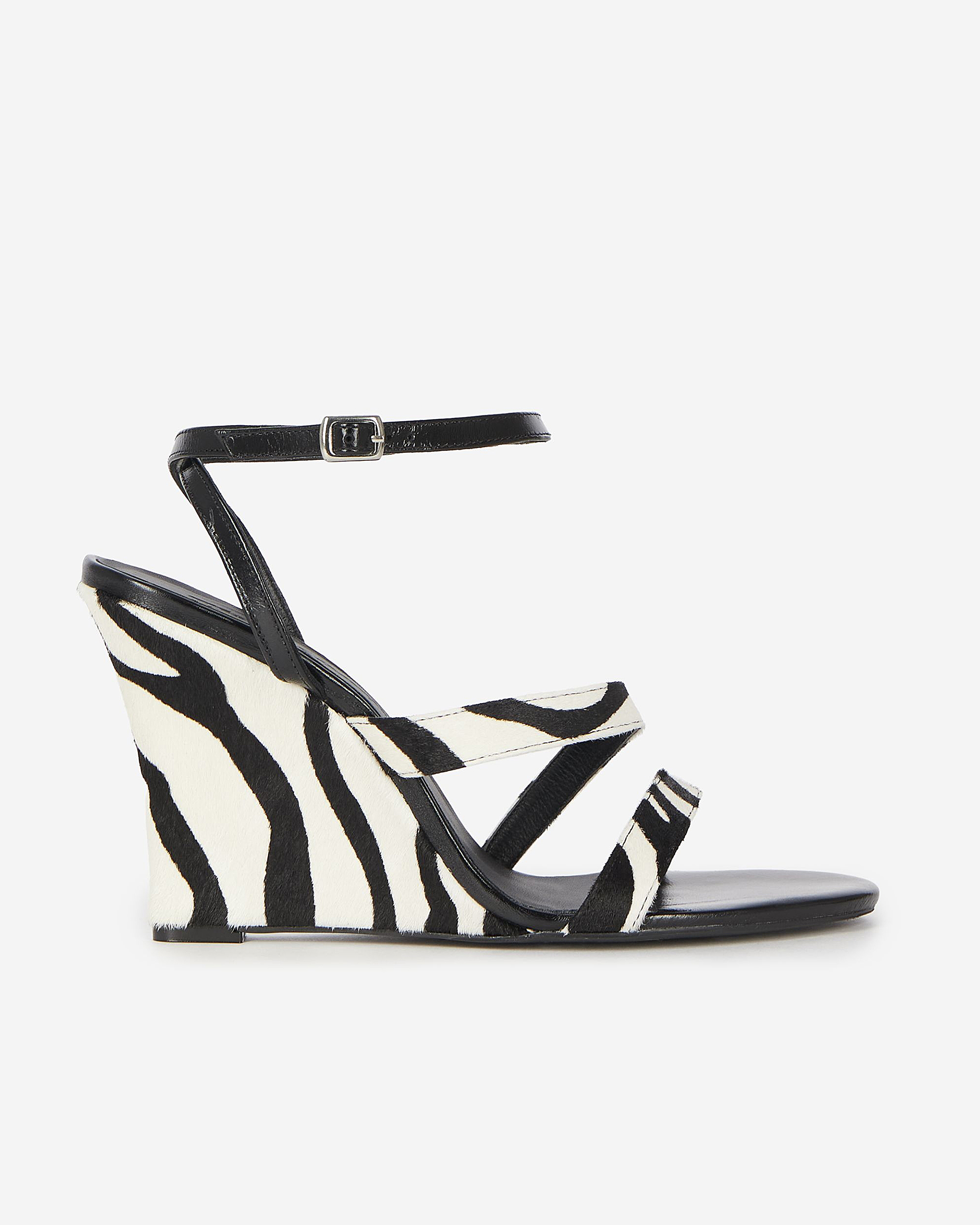 Zebra foal-effect wedge-heeled sandals