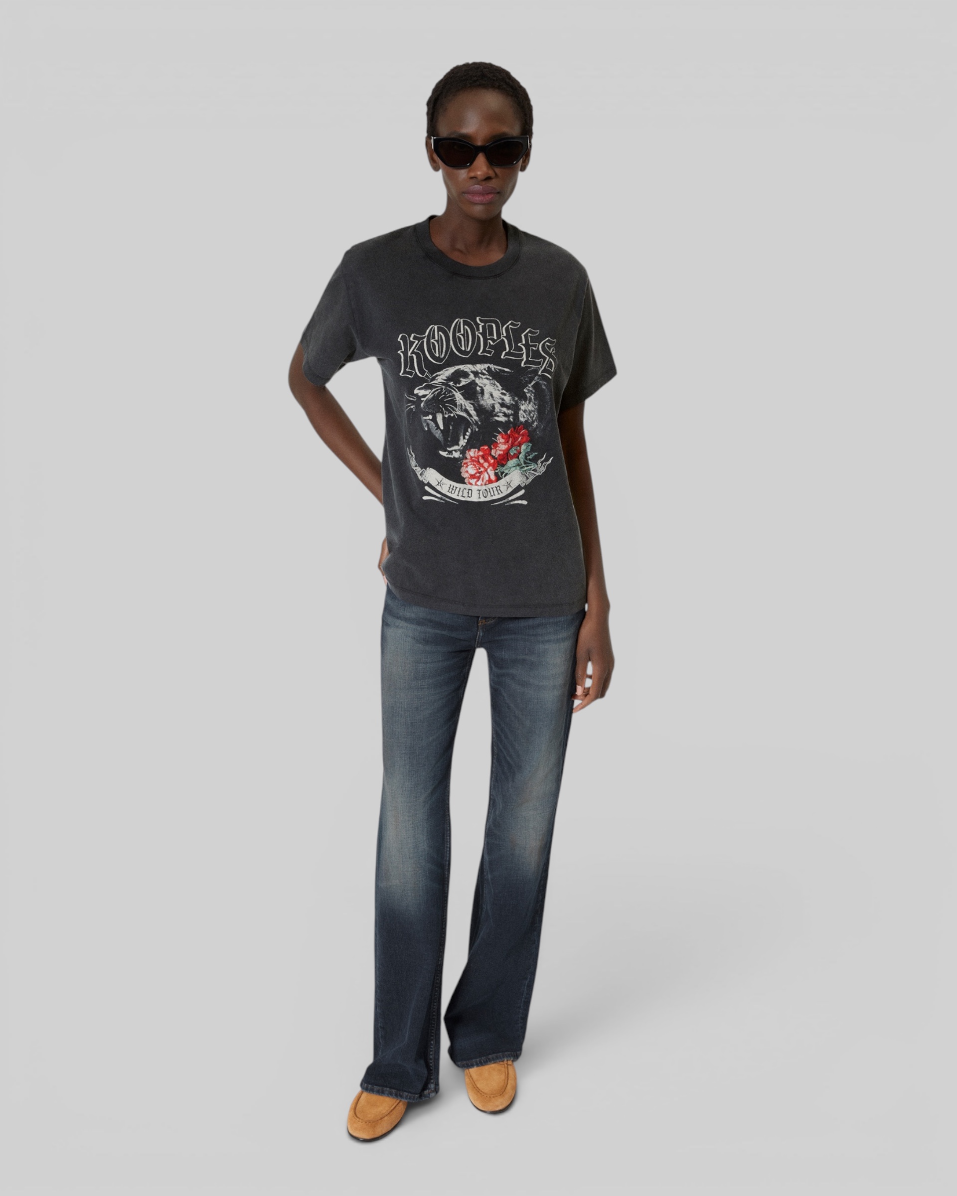 T-shirt with black screen print
