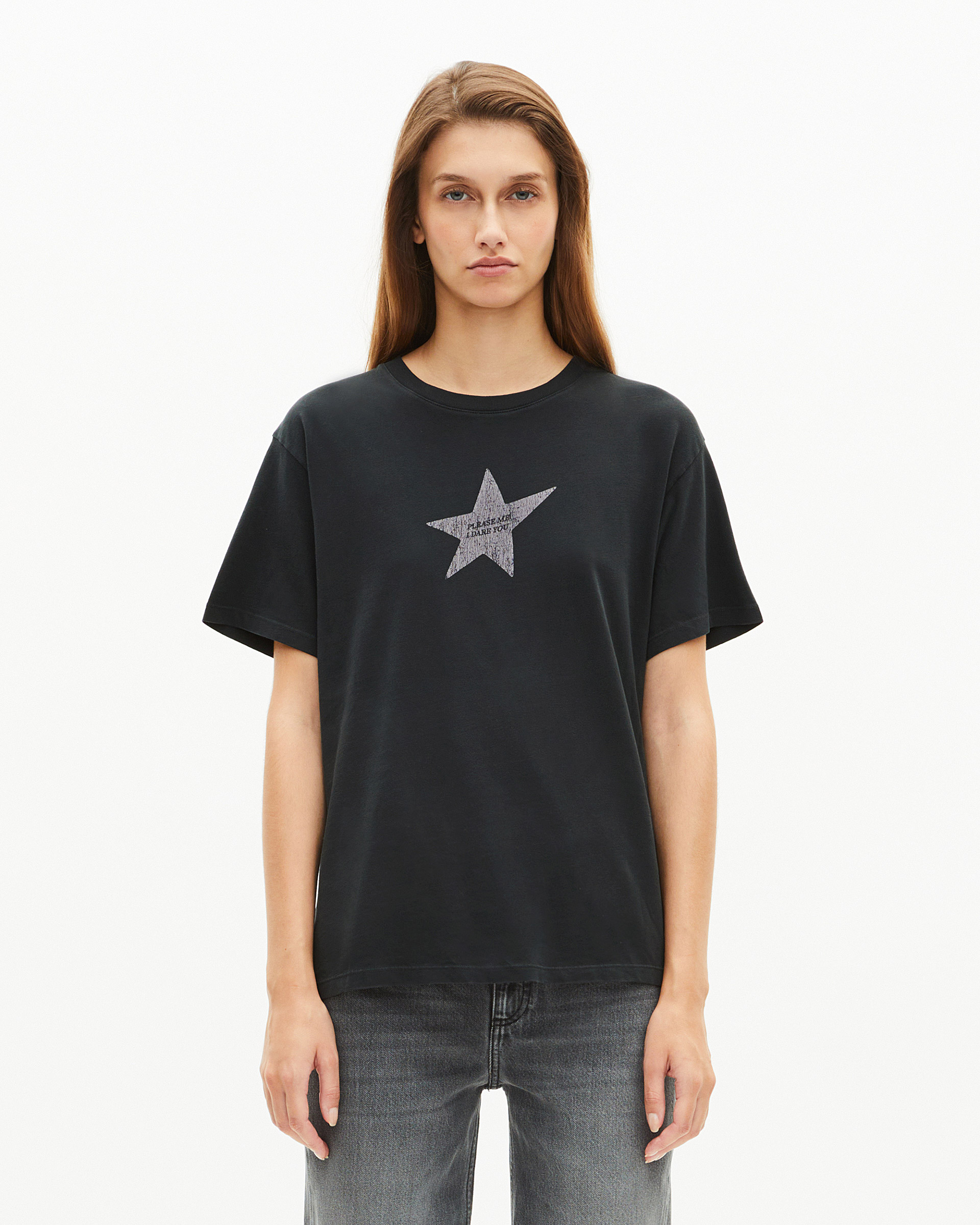 T-shirt with black screen print