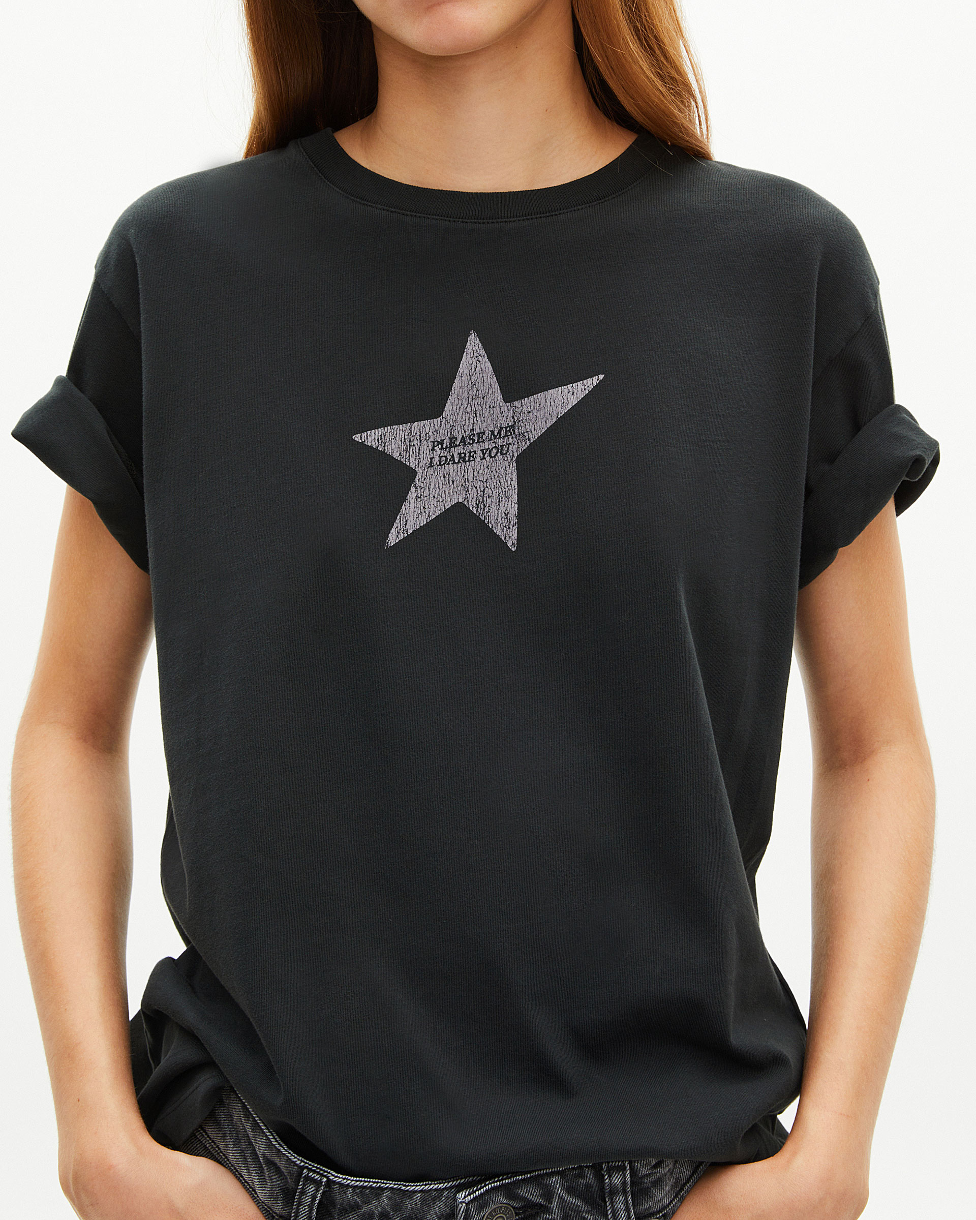 T-shirt with black screen print