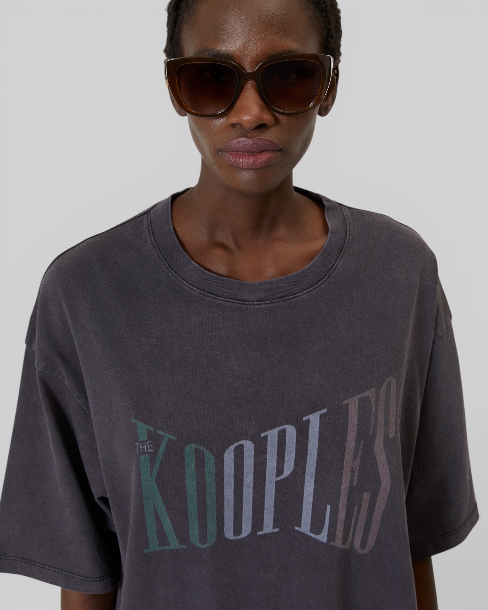 Oversized t-shirt with faded black screen print