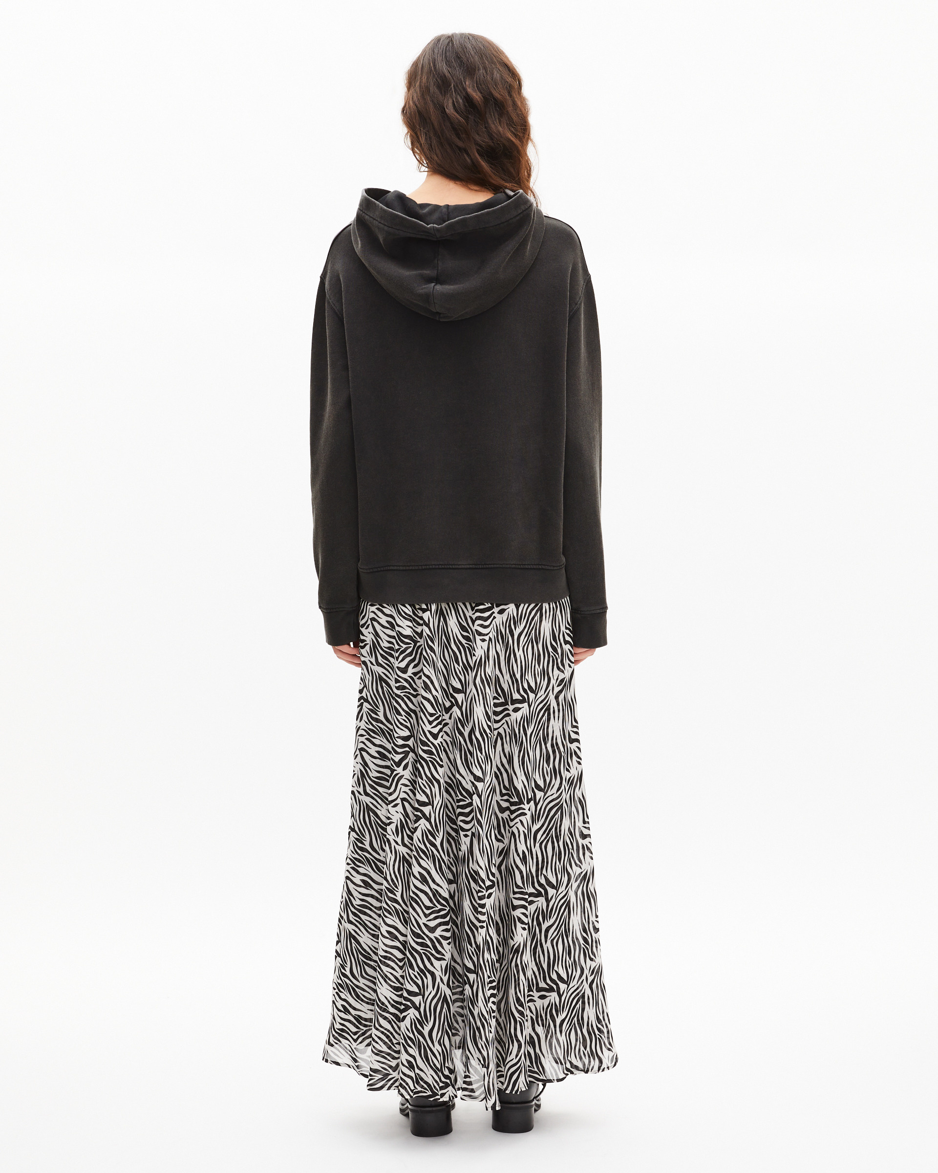 Hooded sweatshirt with black screen print