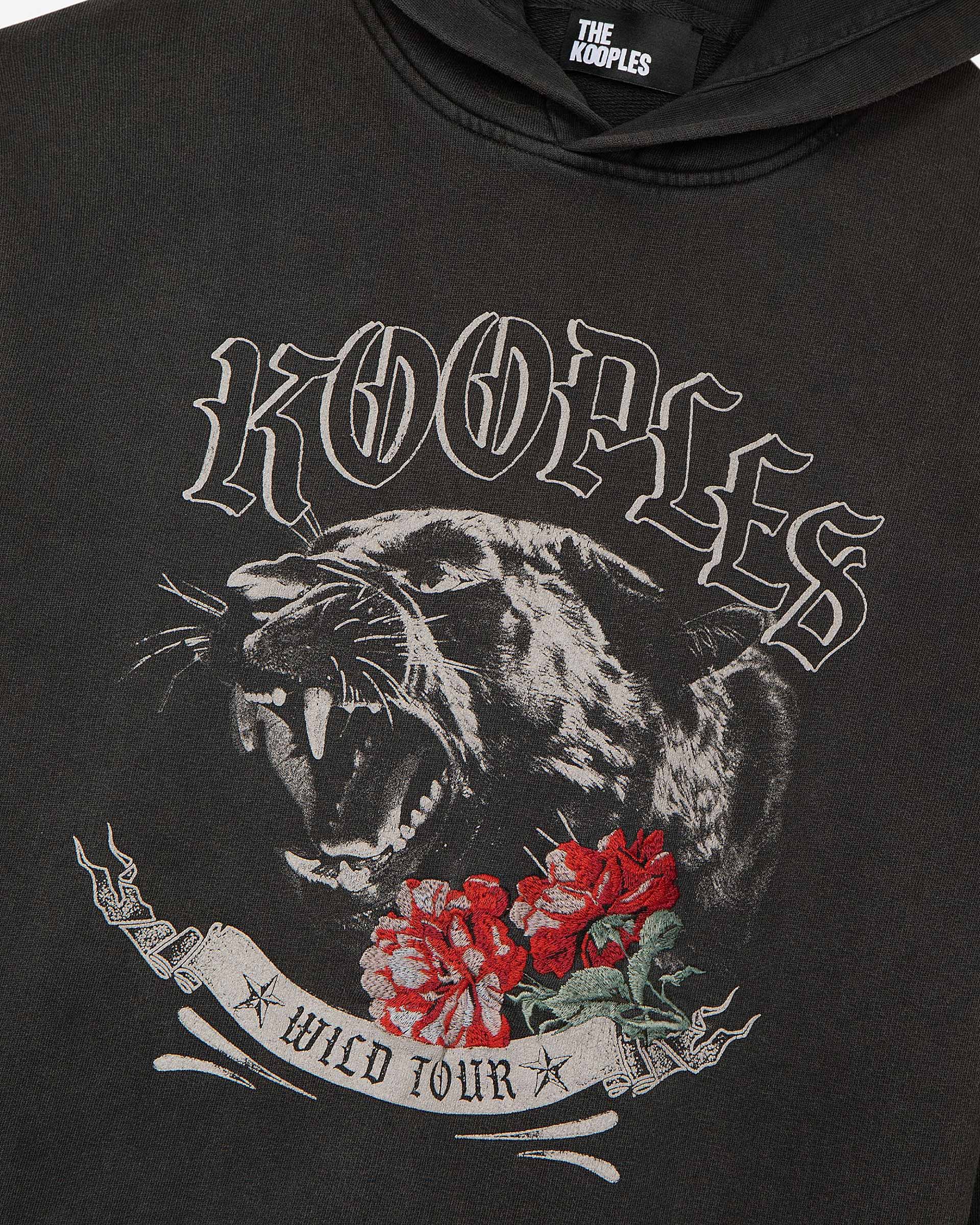 Hooded sweatshirt with black screen print