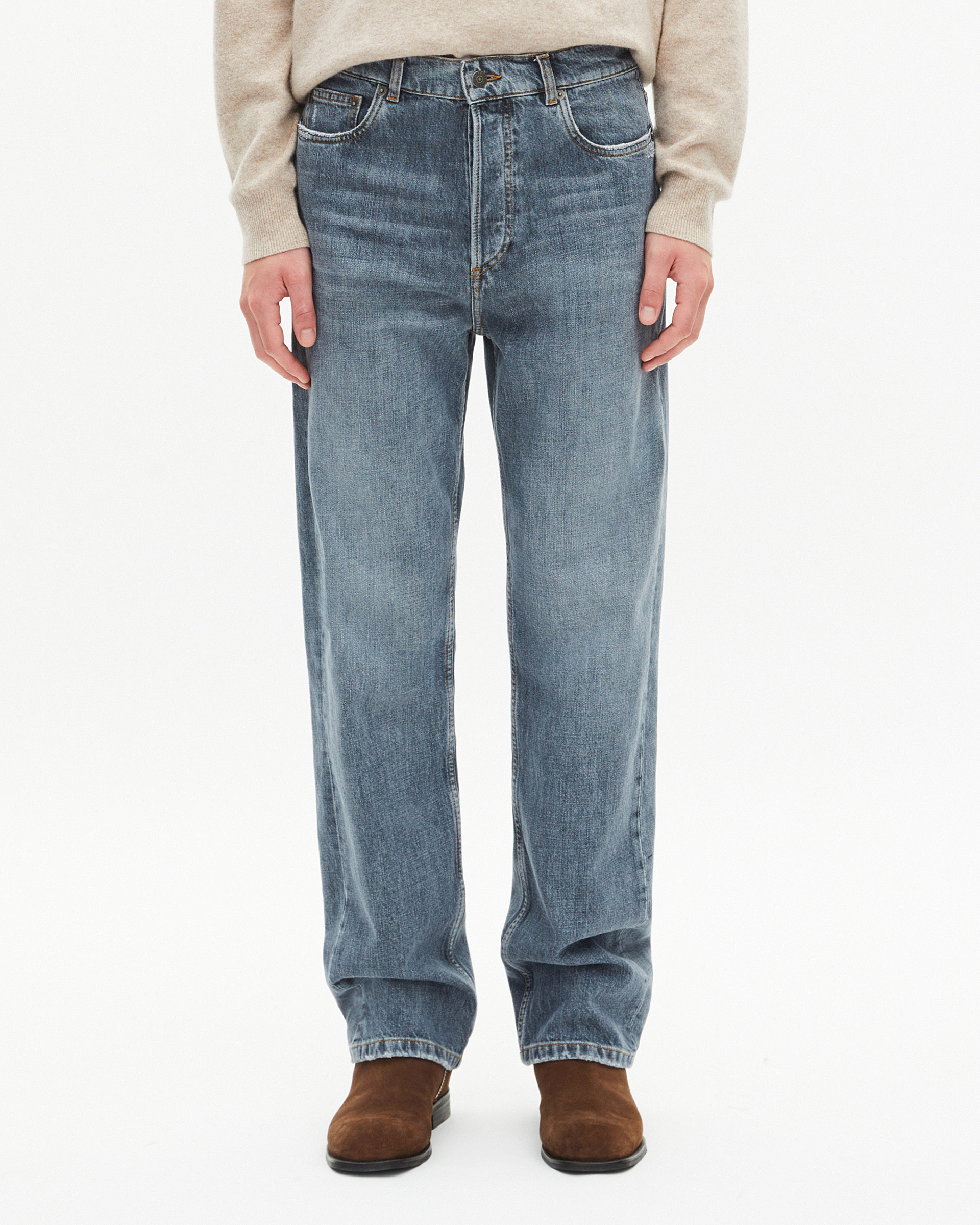 Blue-grey straight jeans