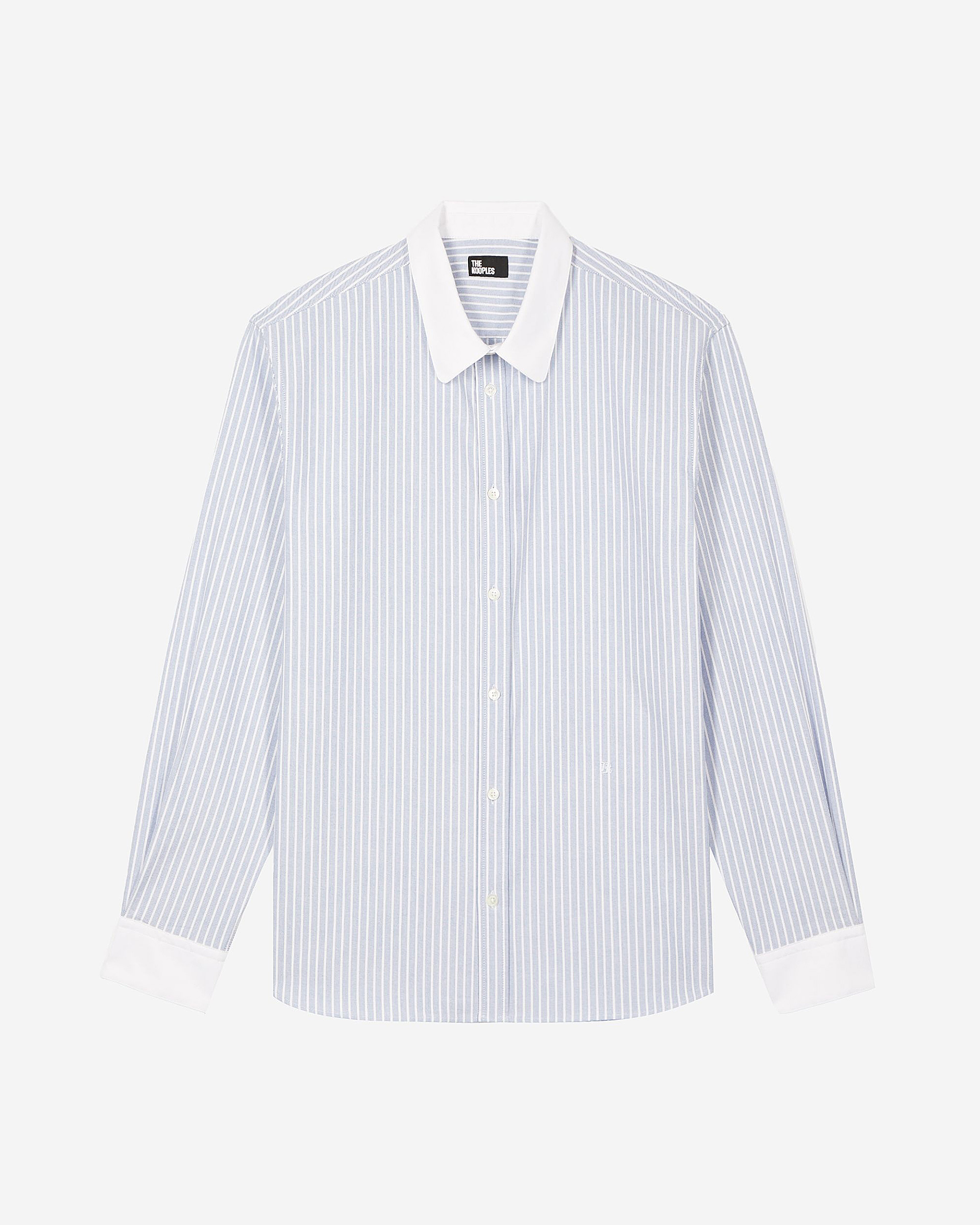 Blue striped shirt with contrasting collar