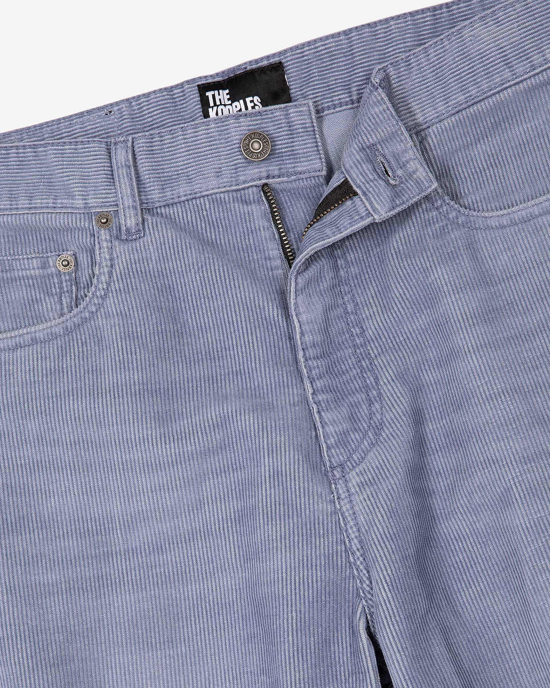 Blue corduroy straight-leg jeans