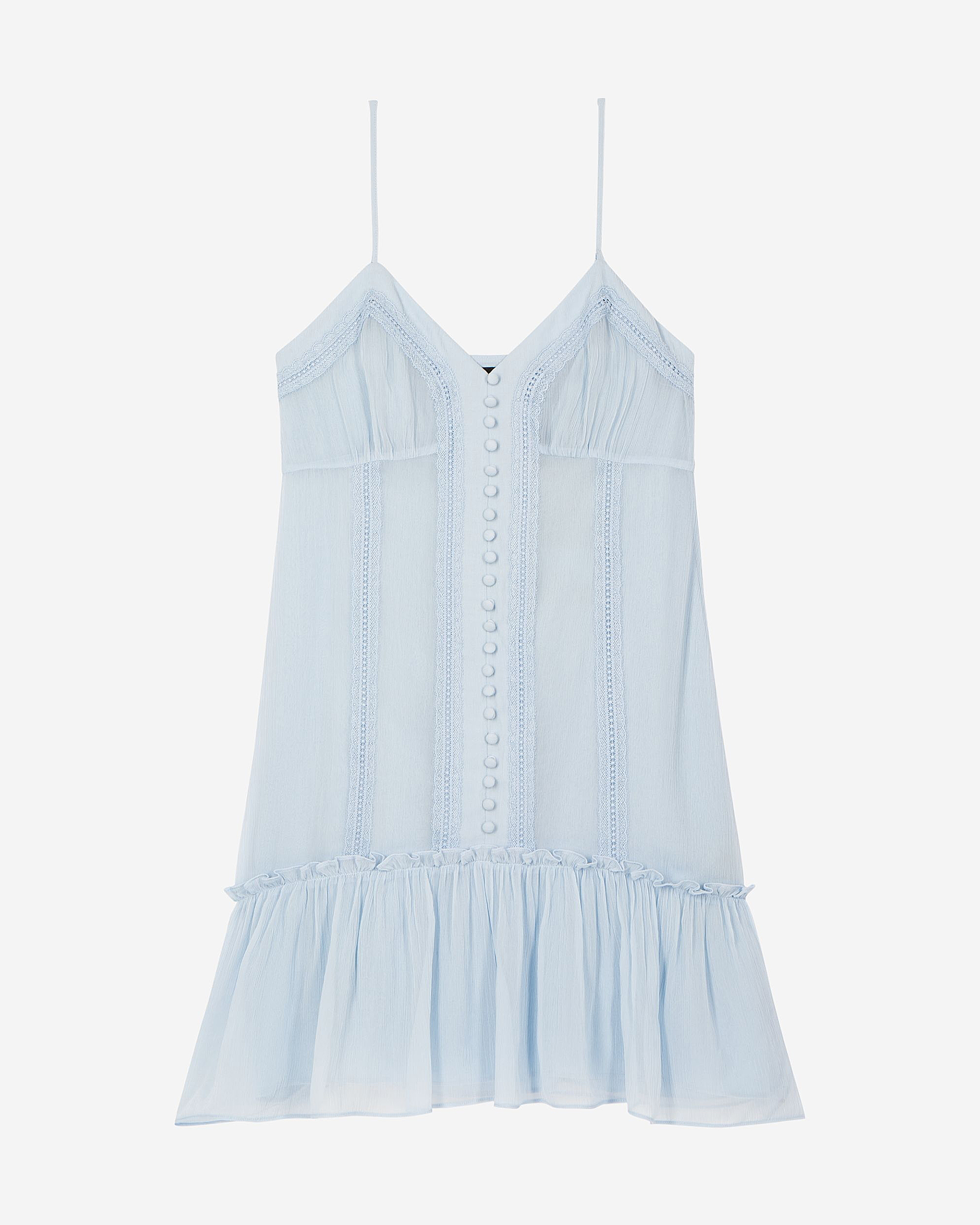 Short dress with blue lace detail