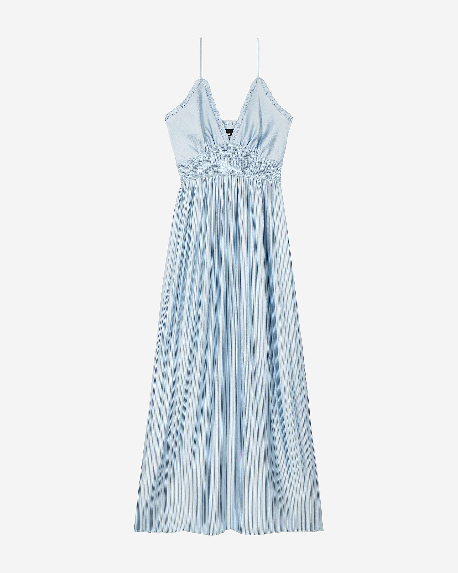 Blue pleated maxi dress