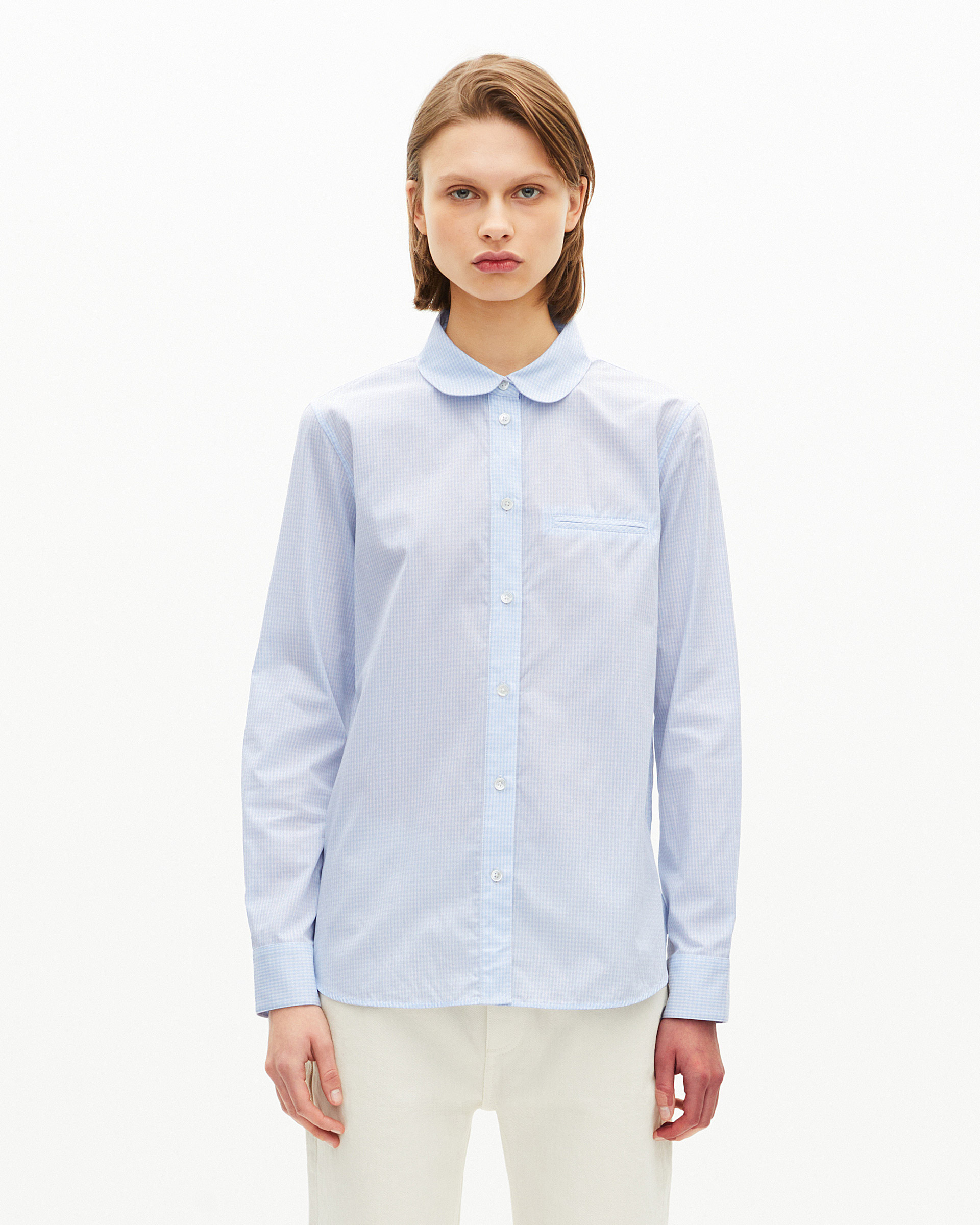 Light blue micro check shirt
