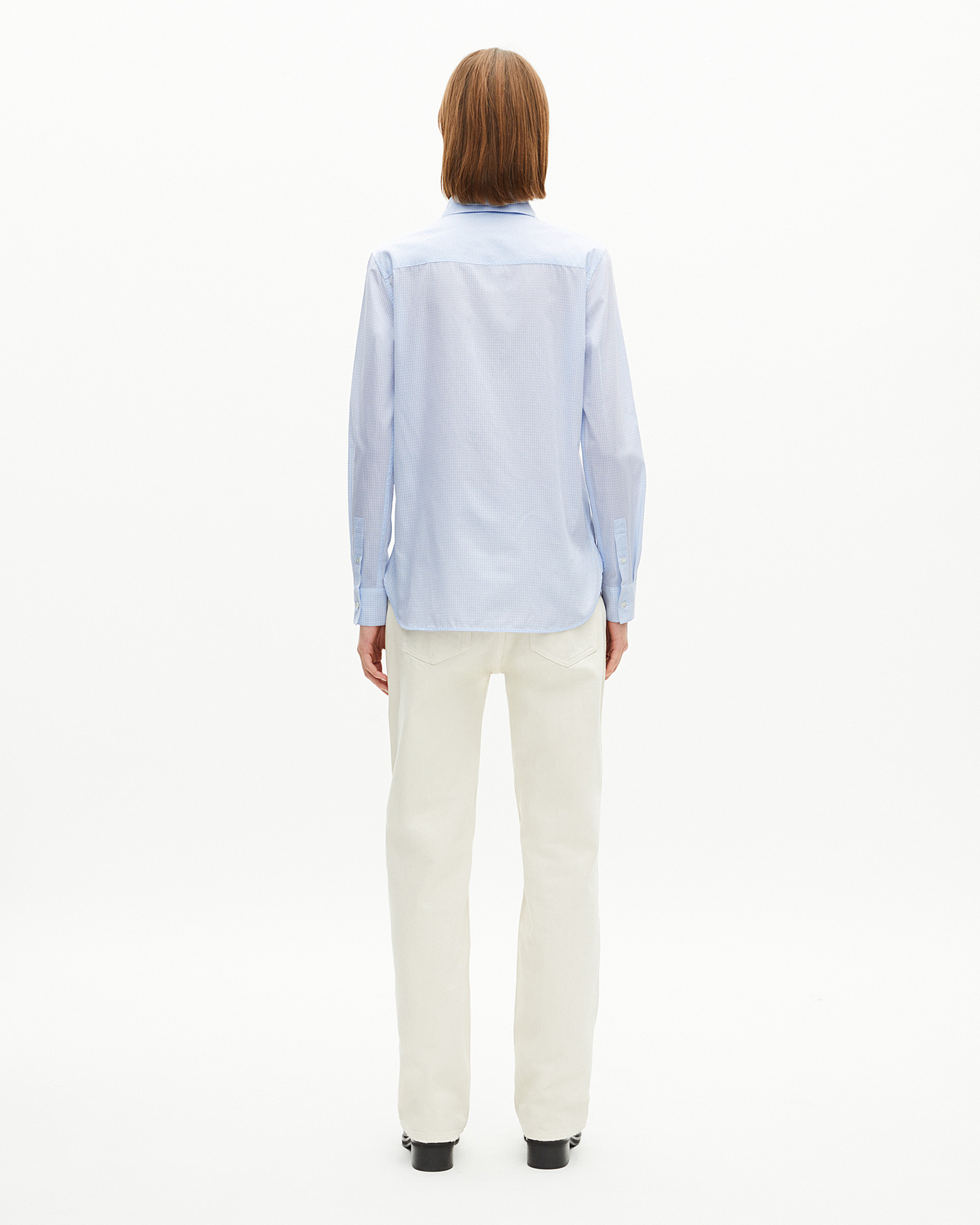 Light blue micro check shirt