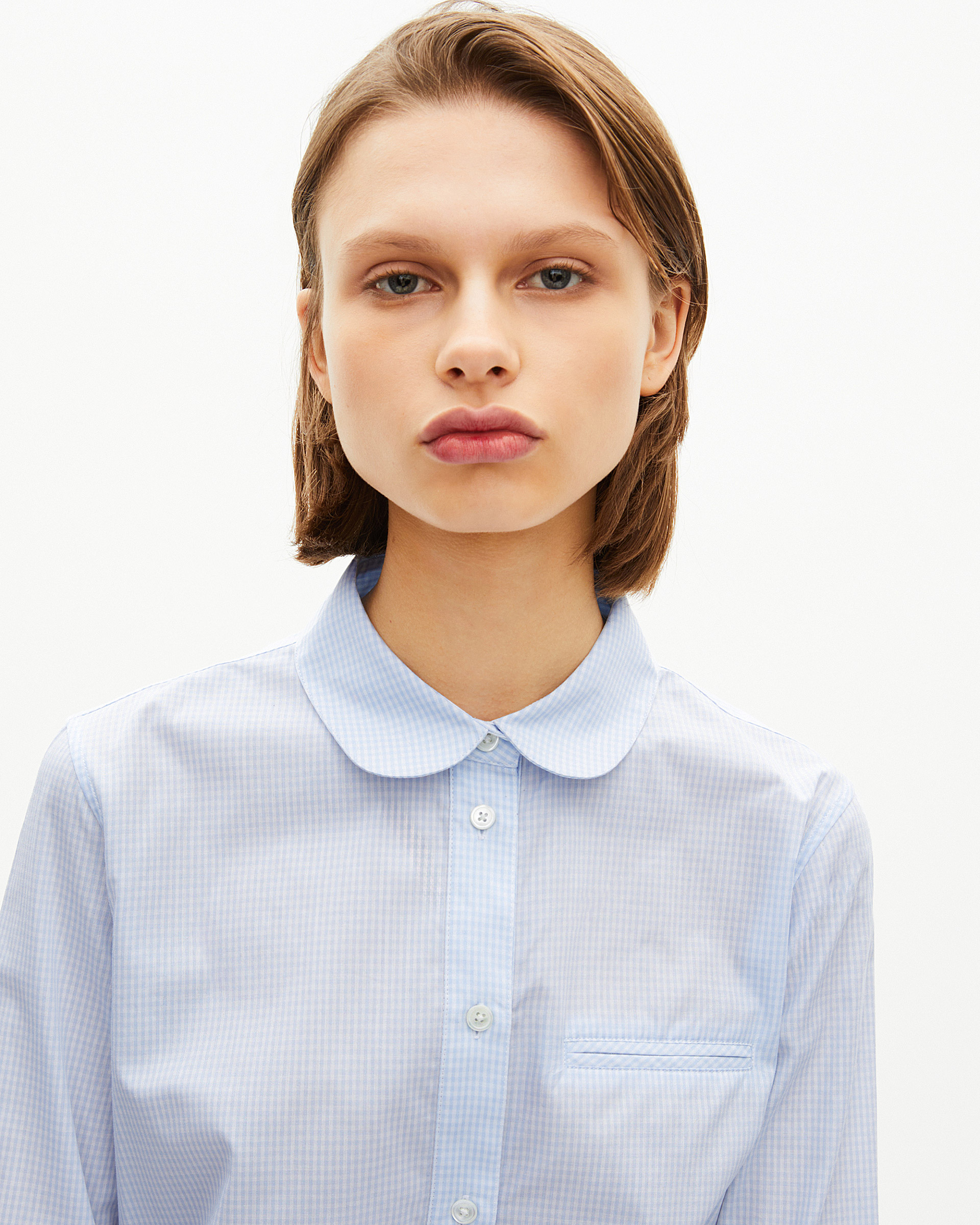 Light blue micro check shirt